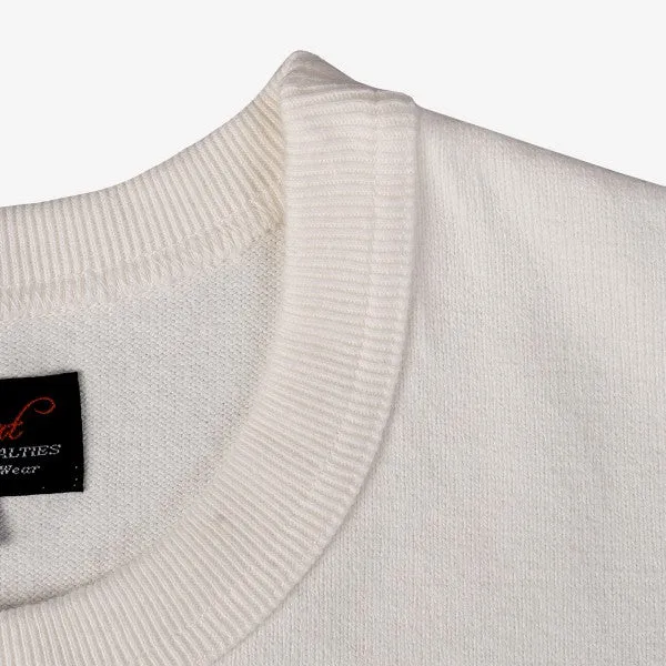 11oz Cotton Knit Crew Neck T-Shirt - White IHT-1600-WHT