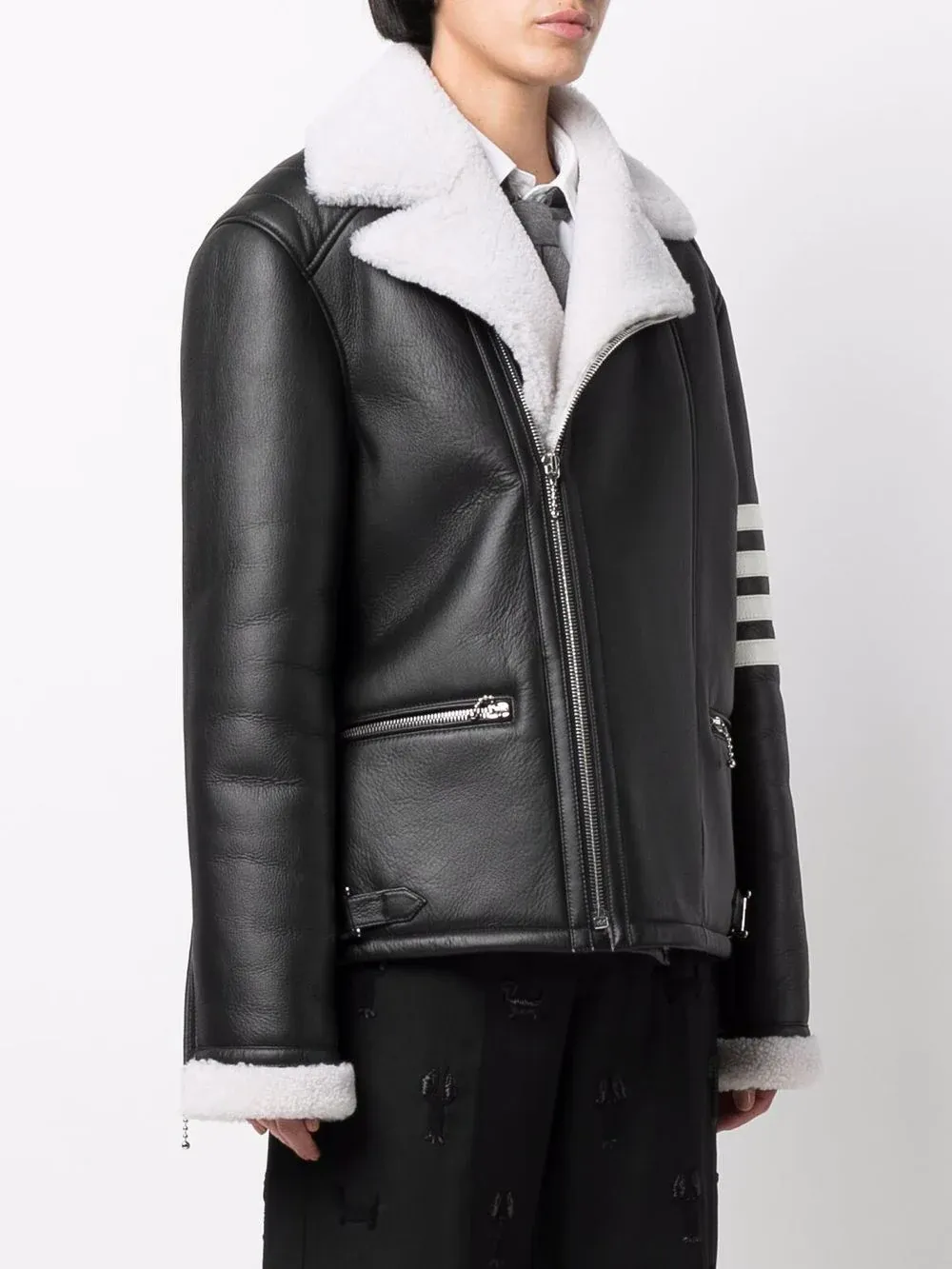 4 Bar Reversed Shearling Moto Jacket