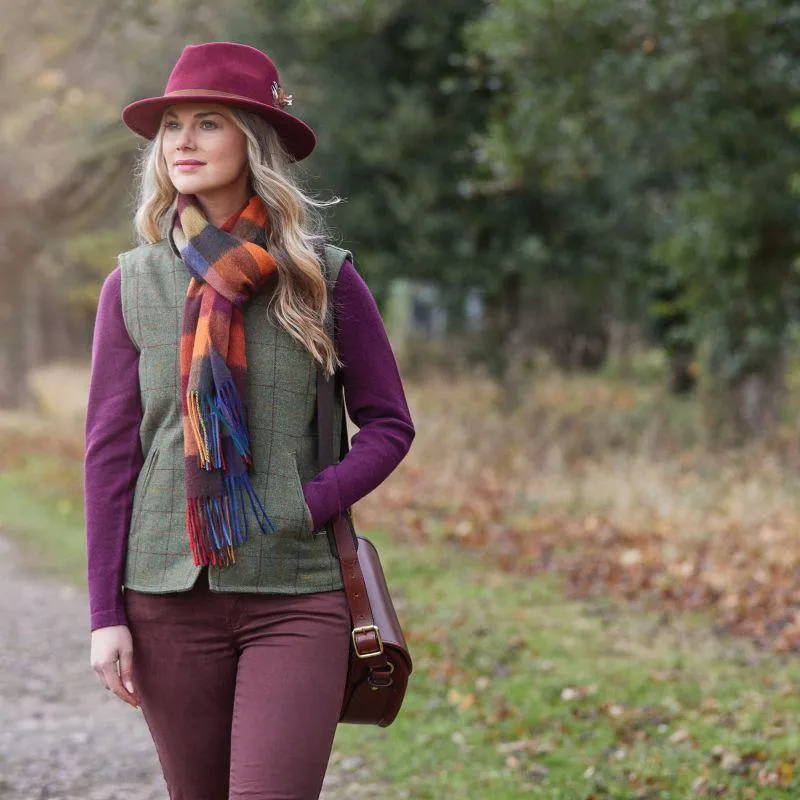 Alan Paine Rutland Ladies Tweed Gilet - Pine