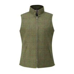 Alan Paine Rutland Ladies Tweed Gilet - Pine