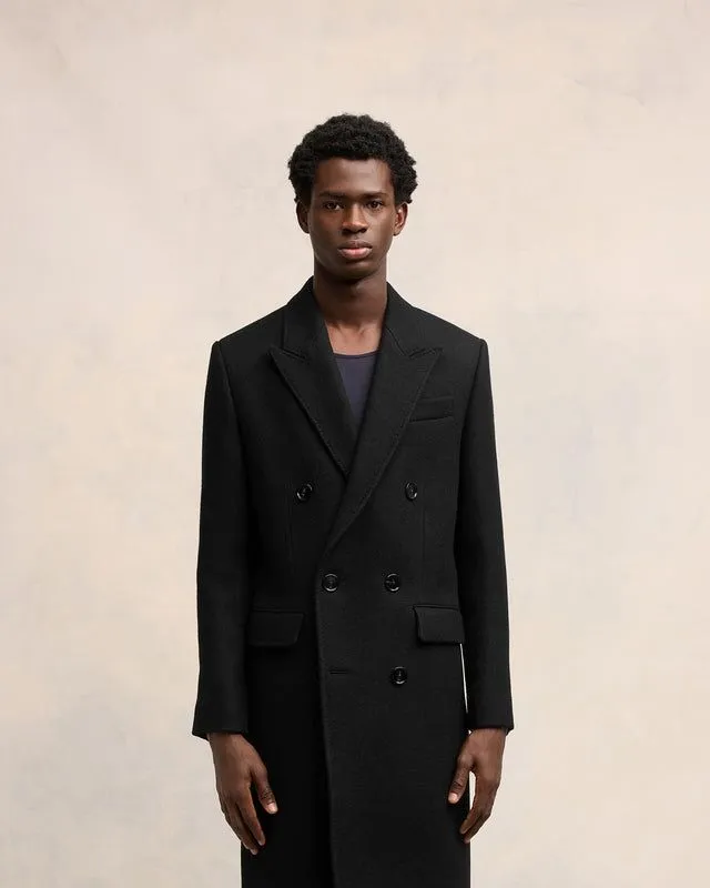 AMI PARIS Double-Breasted Wool Overcoat for Men