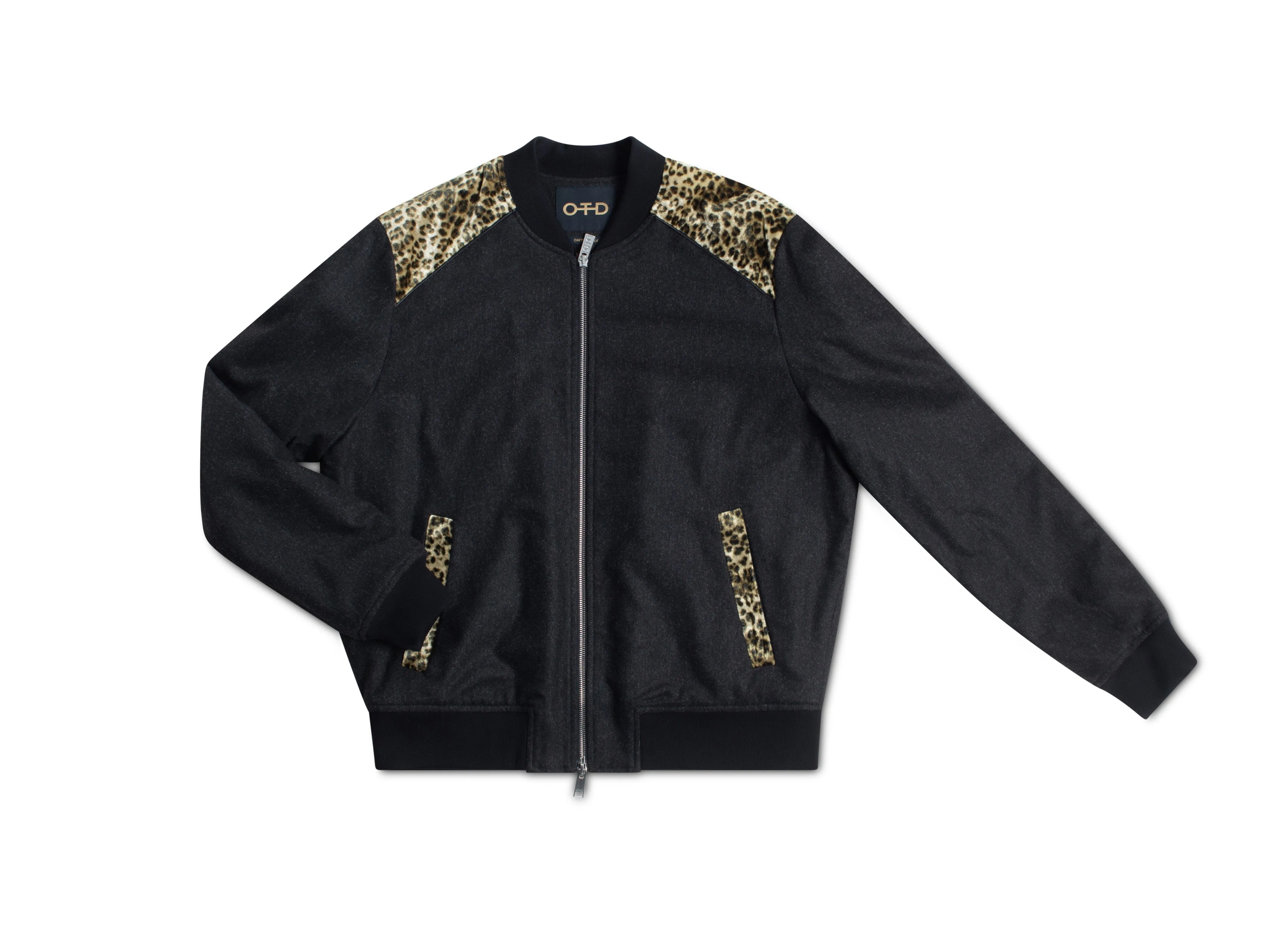 Animal Velvet Contrast Panel Track Jacket