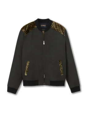 Animal Velvet Contrast Panel Track Jacket