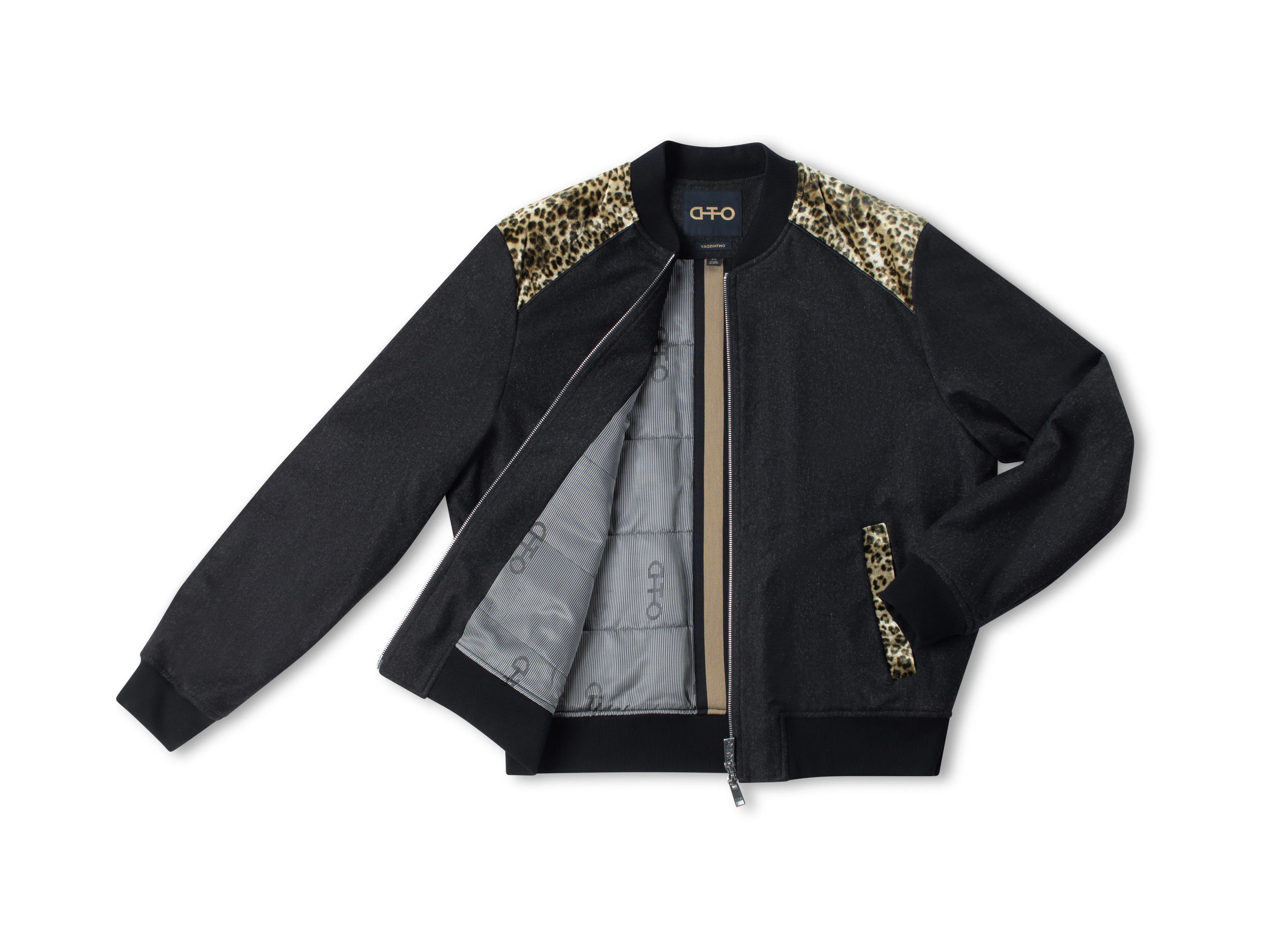 Animal Velvet Contrast Panel Track Jacket