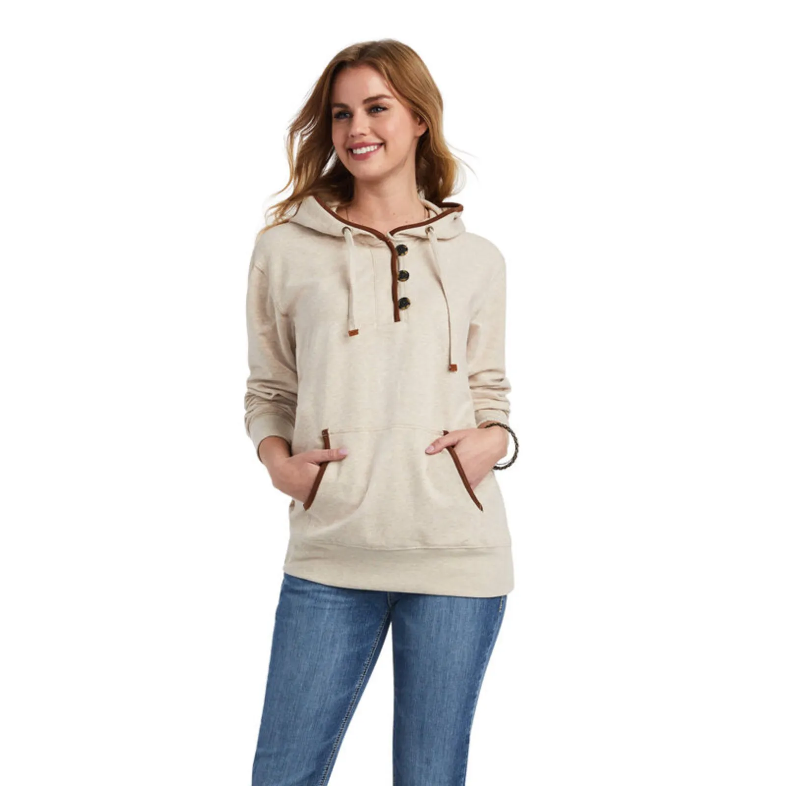 Ariat® Ladies R.E.A.L™ Oatmeal Heather Pullover Sweatshirt 10042239