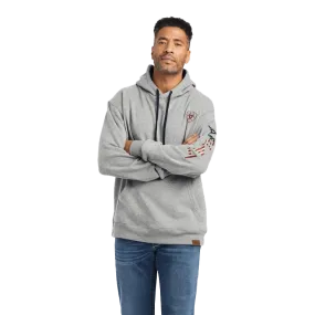 Ariat Men's Heather Grey Chimayo Graphic Pullover Hoodie