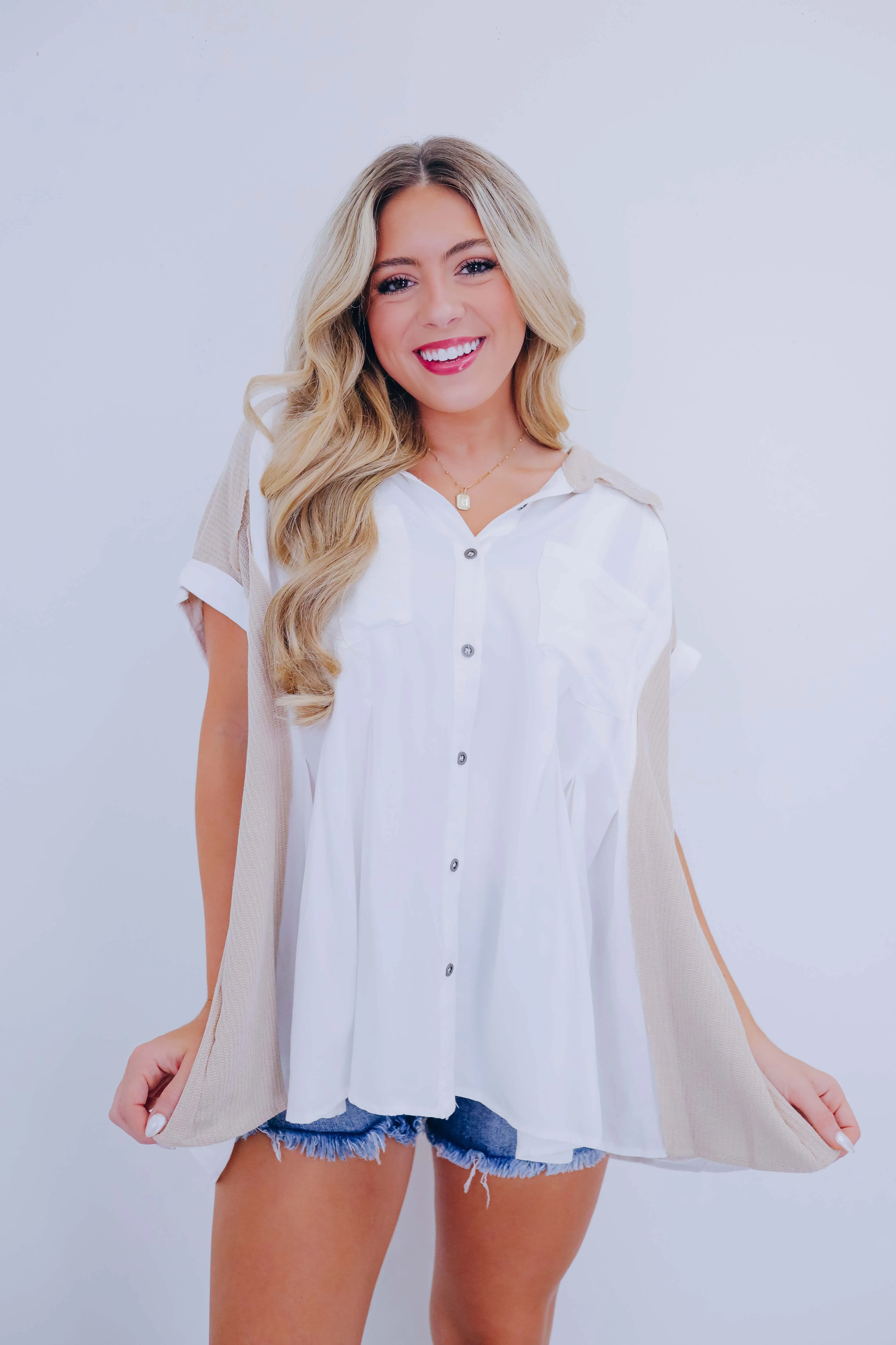 Arizona Oversized Button Up Shirt By Oli & Hali - 3 Colors