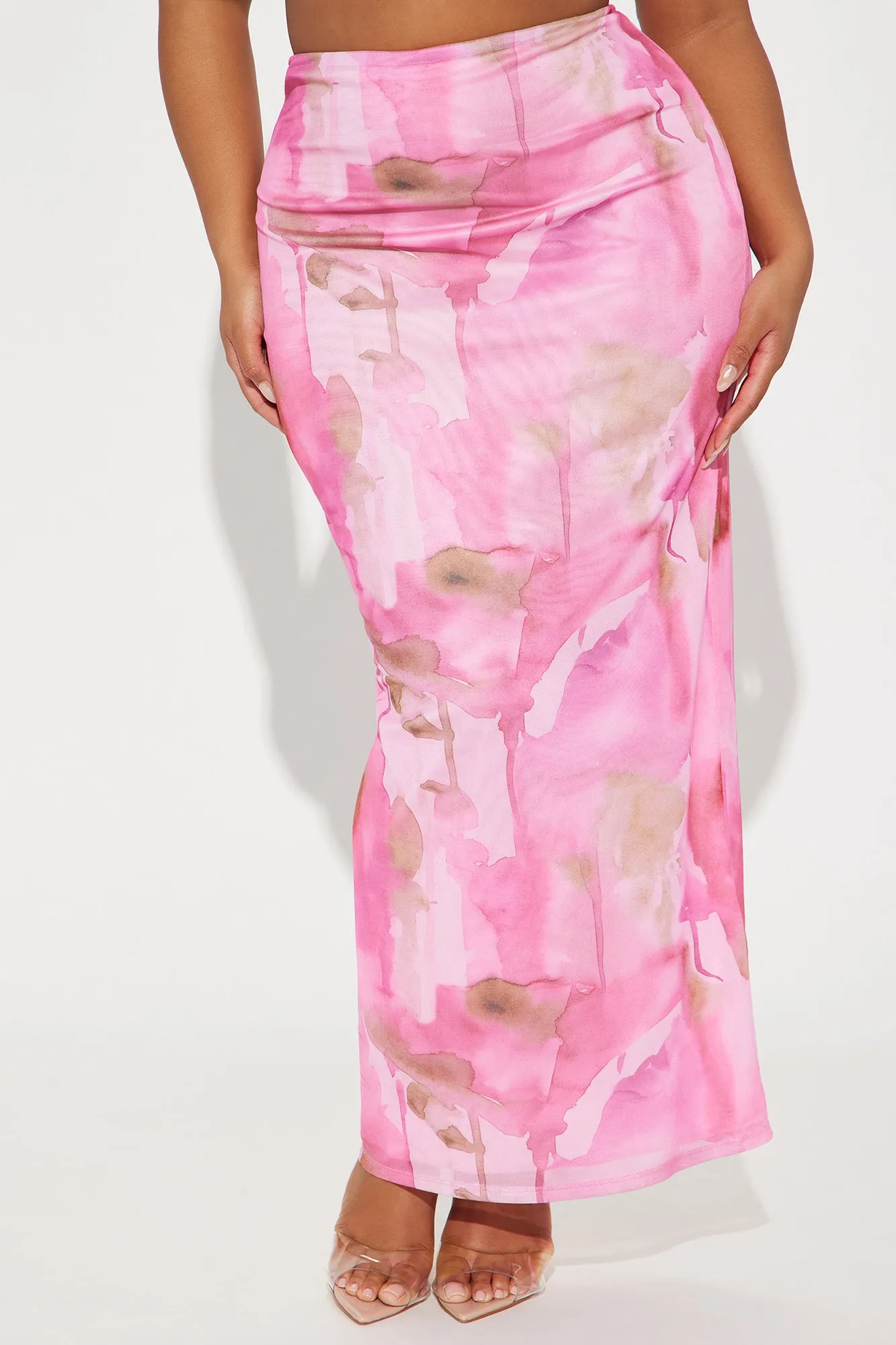 Aurora Mesh Maxi Skirt - Pink/combo