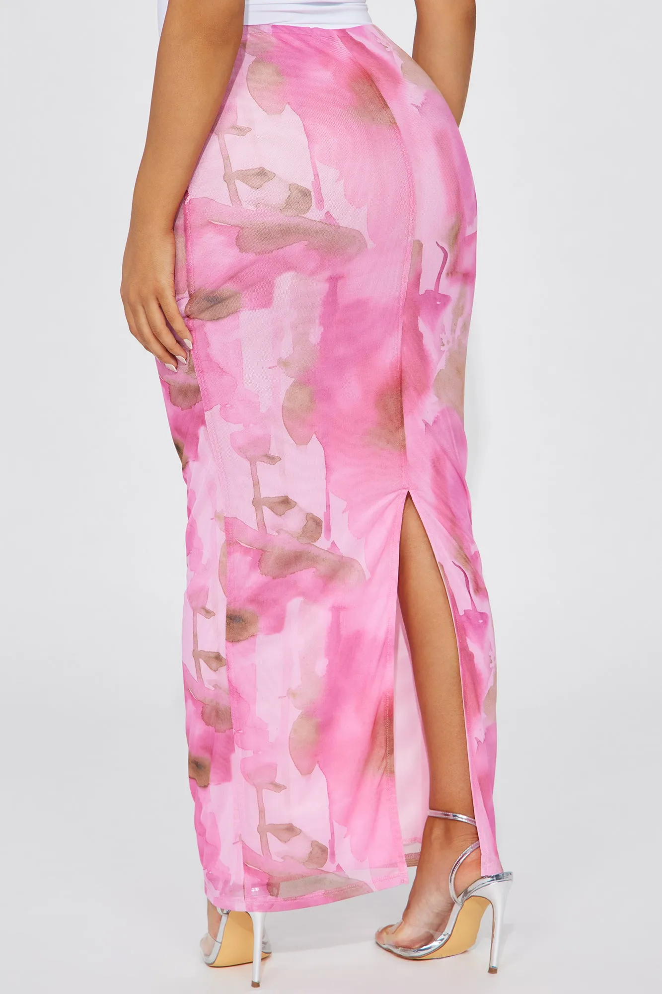 Aurora Mesh Maxi Skirt - Pink/combo