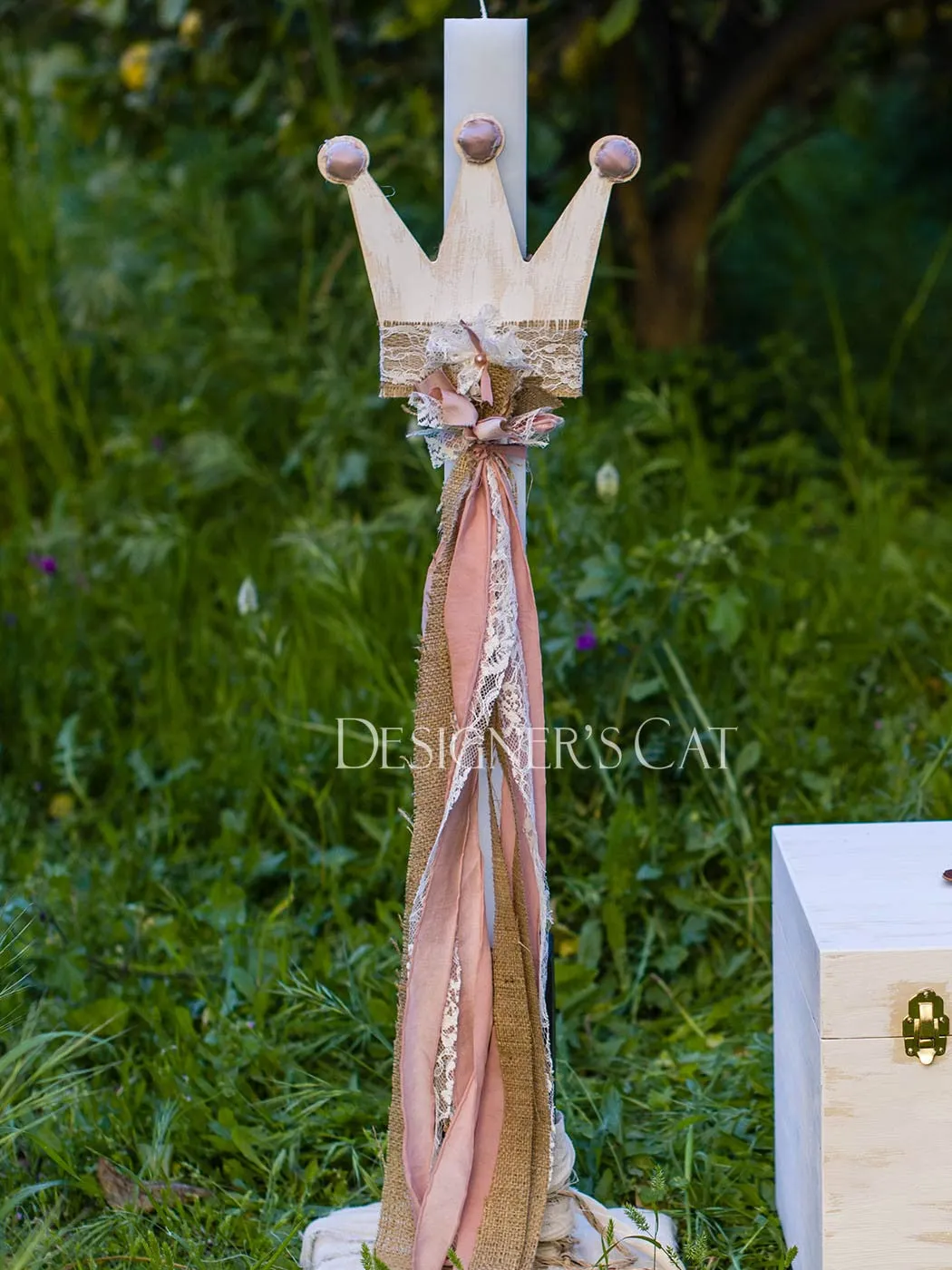 Baptism Candle for girl-Princess