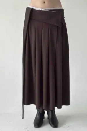 Barra Pleated Skirt Brown Grey