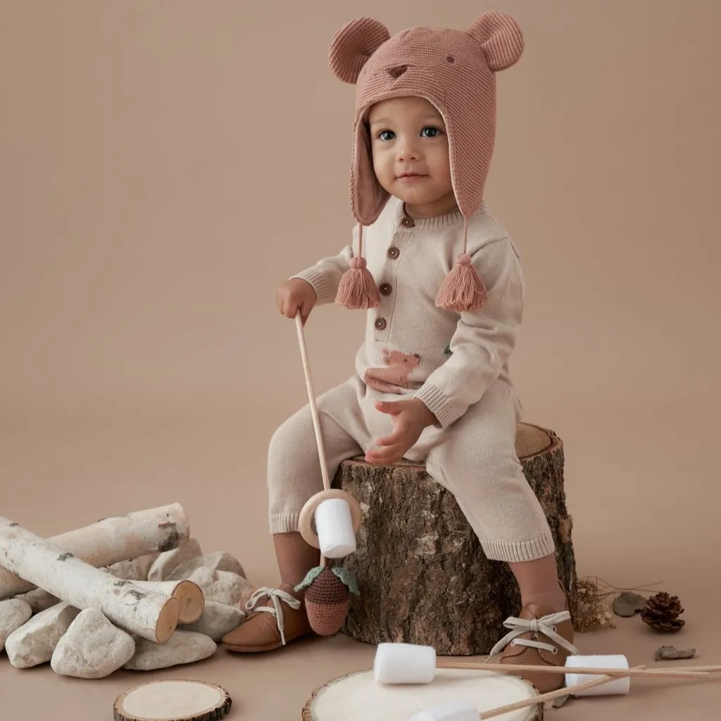 BEAR KNIT BABY JUMPSUIT