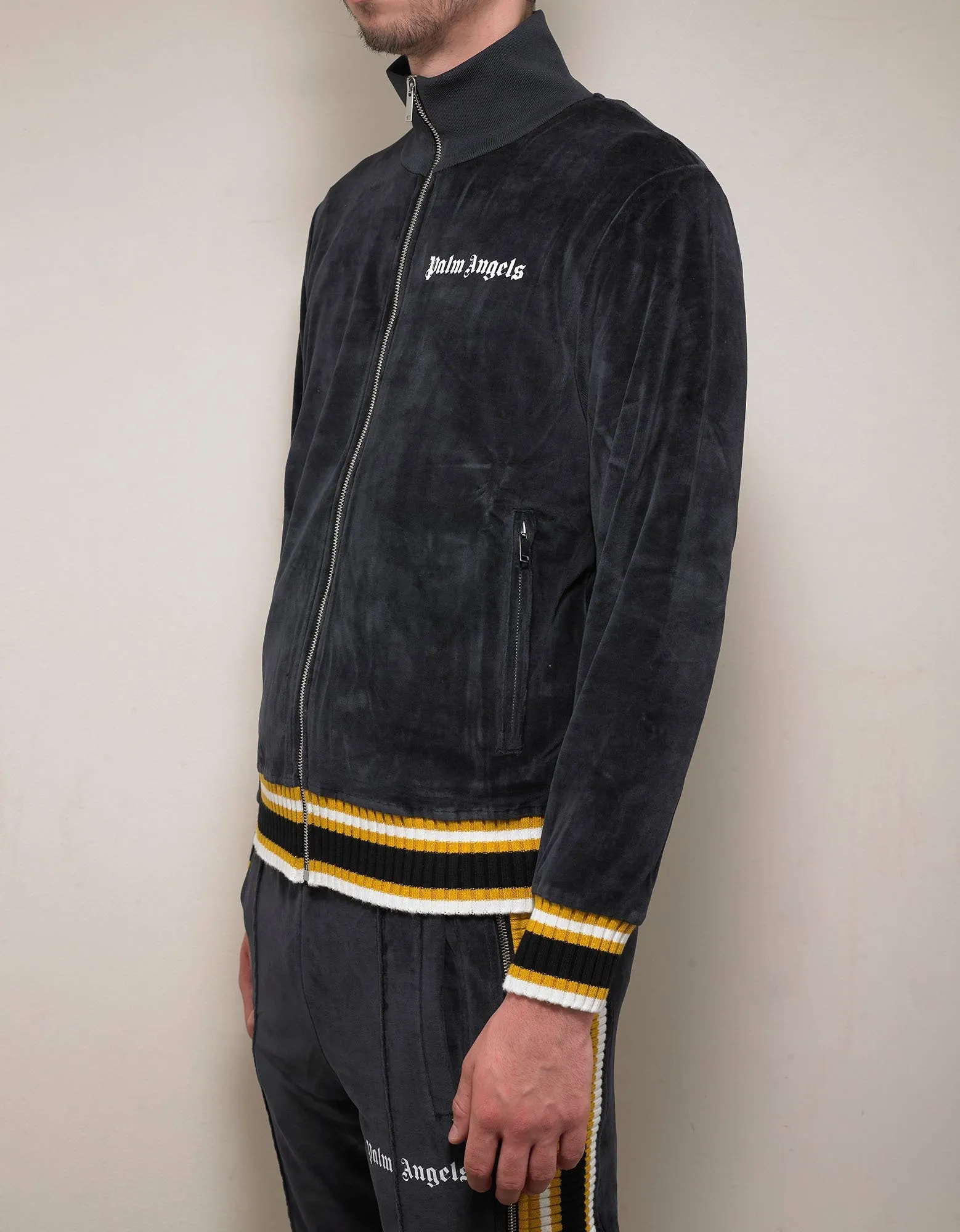 Black & Yellow Chenille Track Jacket -