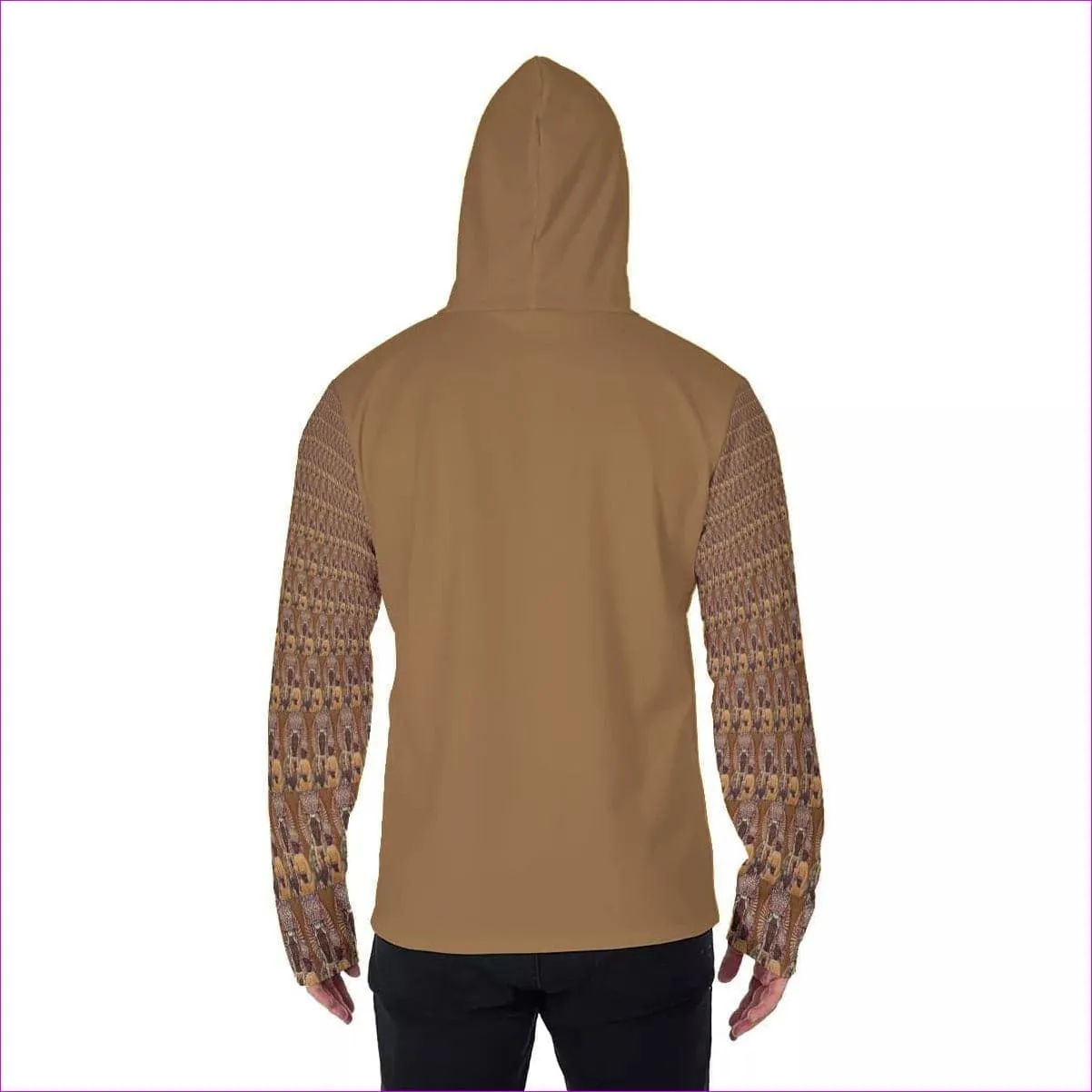 Black Madonna Men's Fur Lined Pullover Hoodie With Mask