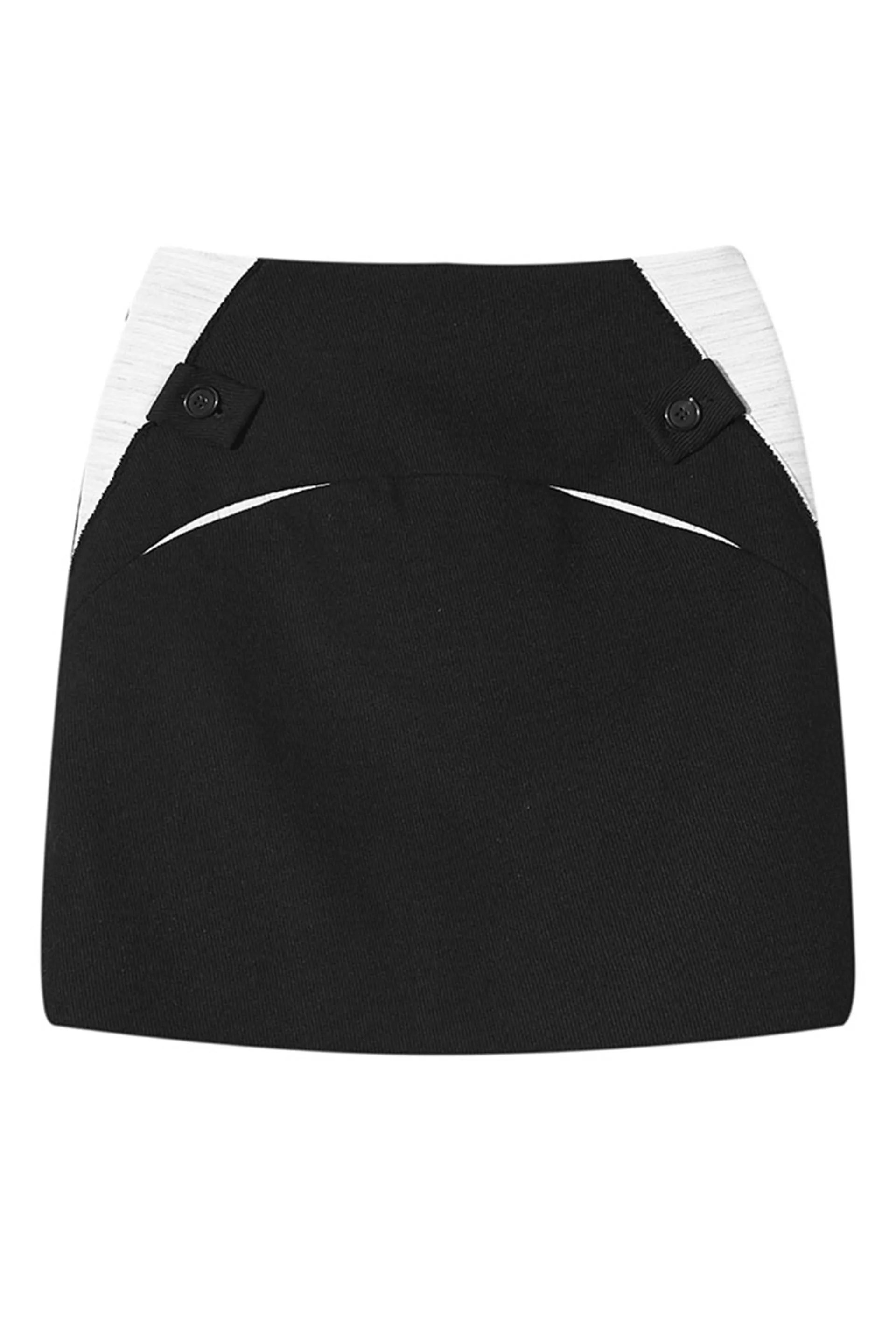 Black Wool Short Skirt