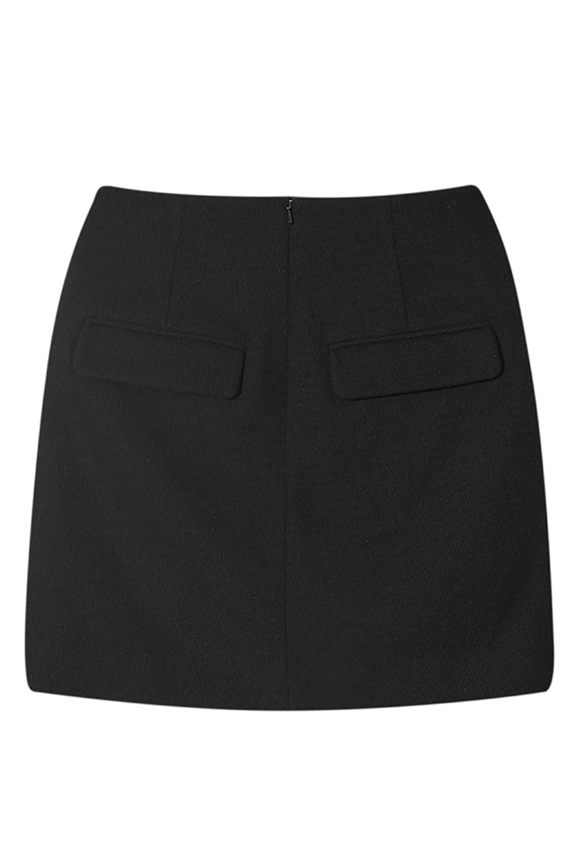 Black Wool Short Skirt