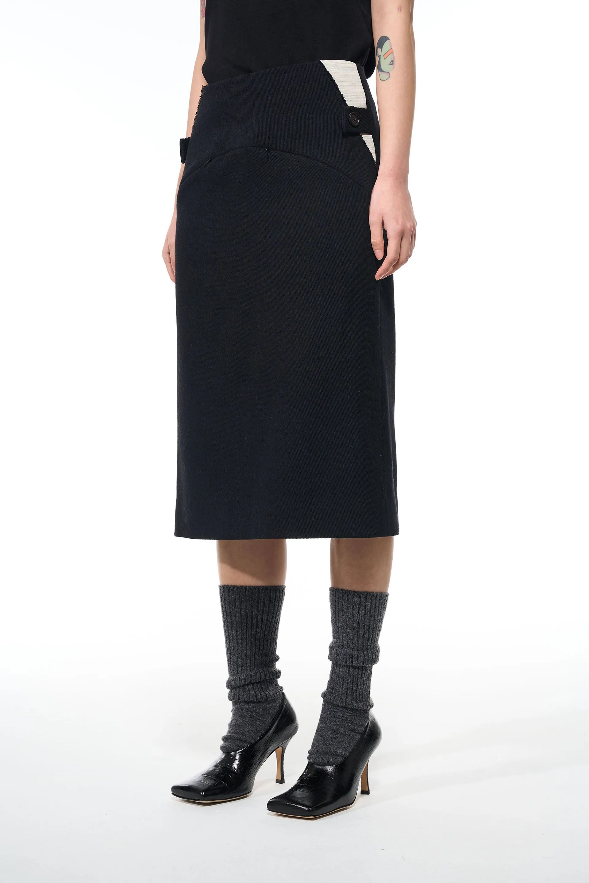 Black Wool Skirt