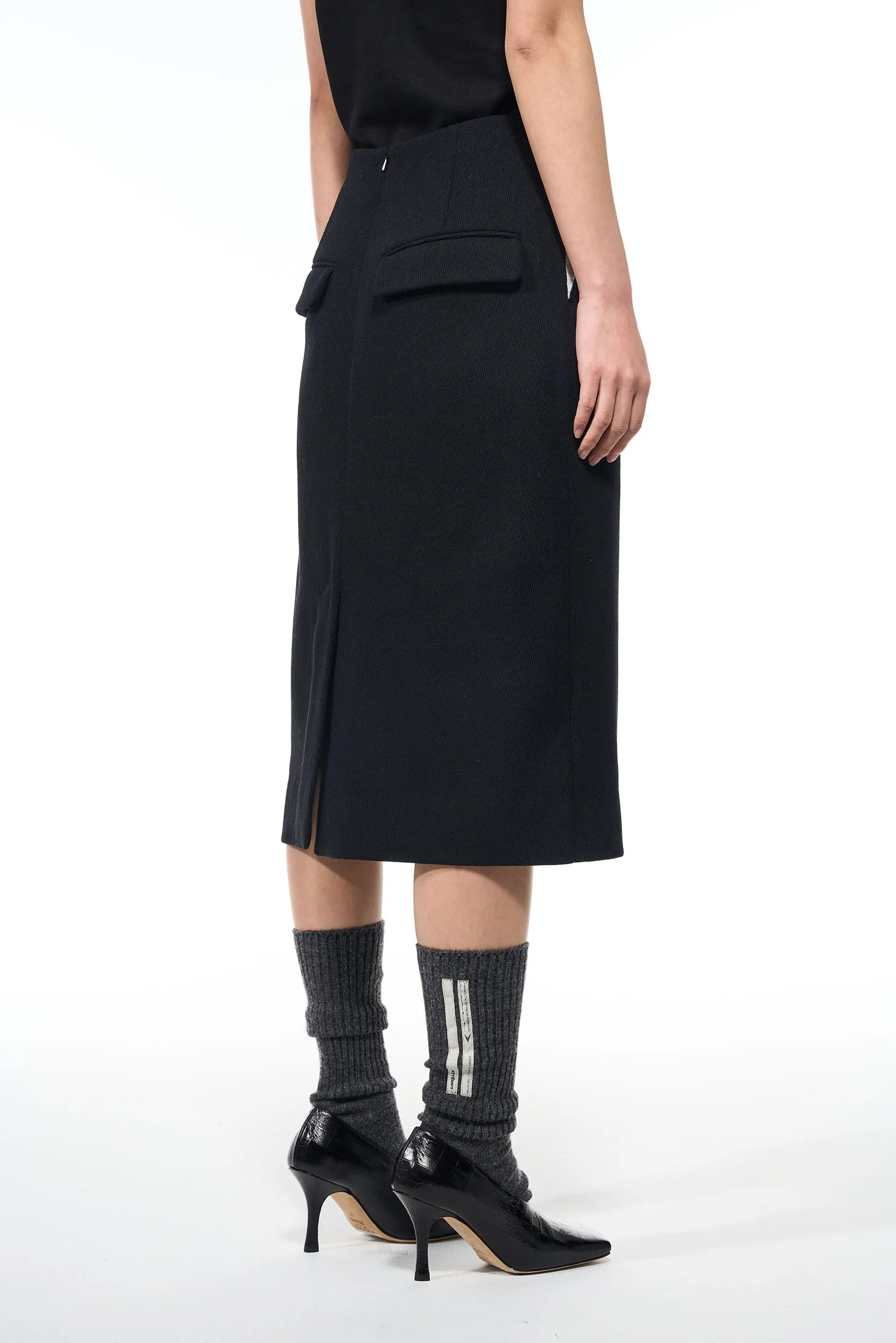 Black Wool Skirt