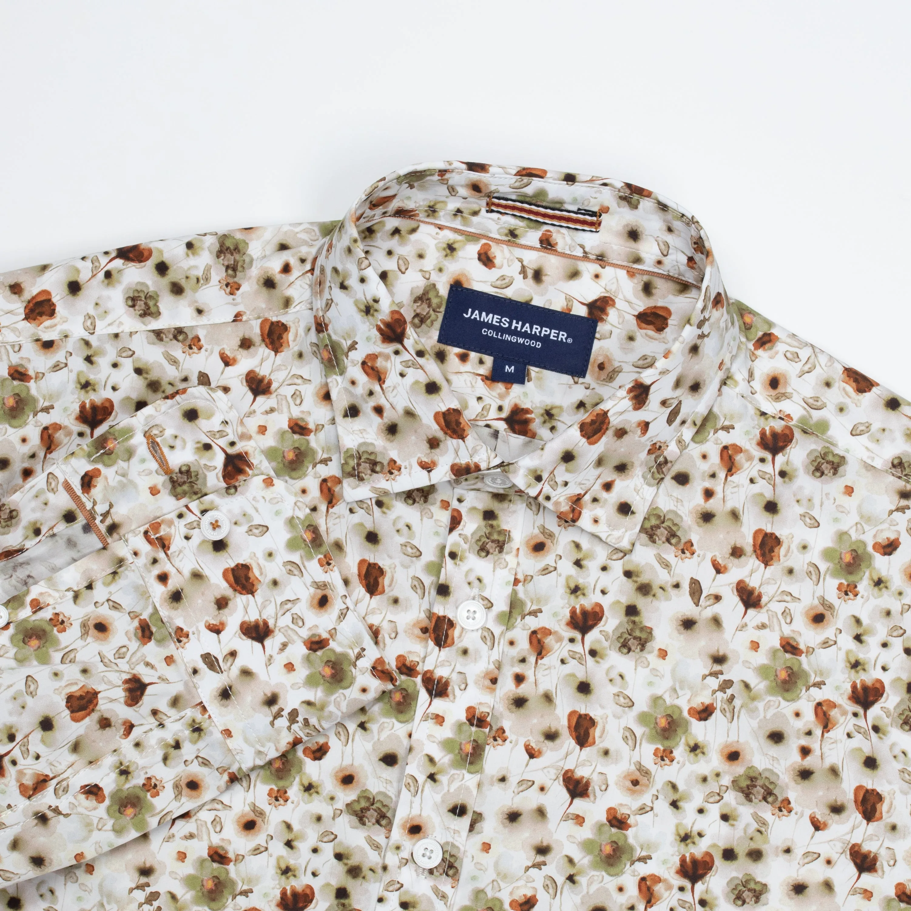 Blooms Pebble Peached Cotton Poplin Shirt