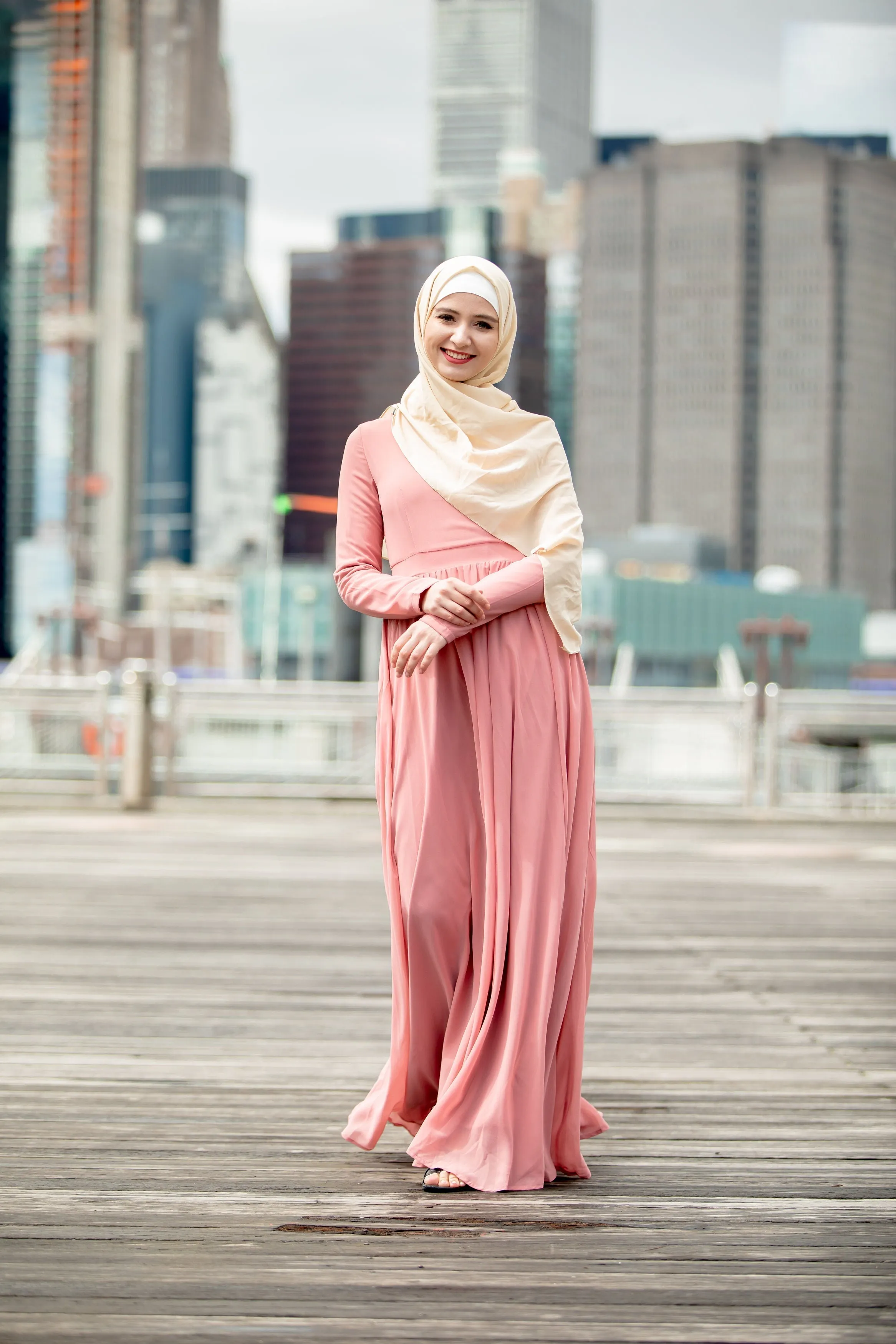 Blush Me Away Chiffon Maxi Dress With Sleeves-CLEARANCE