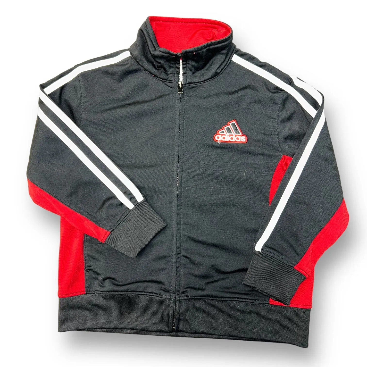 Boys Adidas Size 4T Black/Red Embroidered Logo Track Jacket