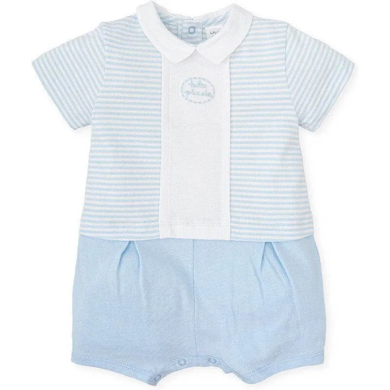 Boys Pale Blue And White Romper