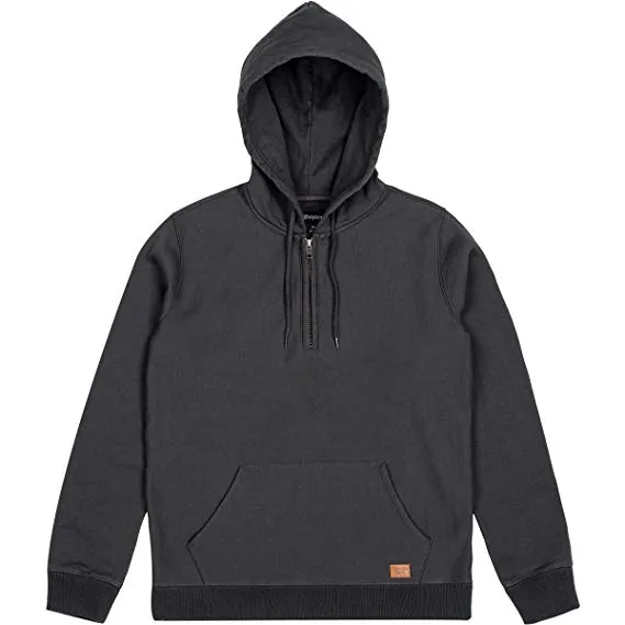 Brixton - Longman 1/2 Zip Men's Hoodie, Washed Black