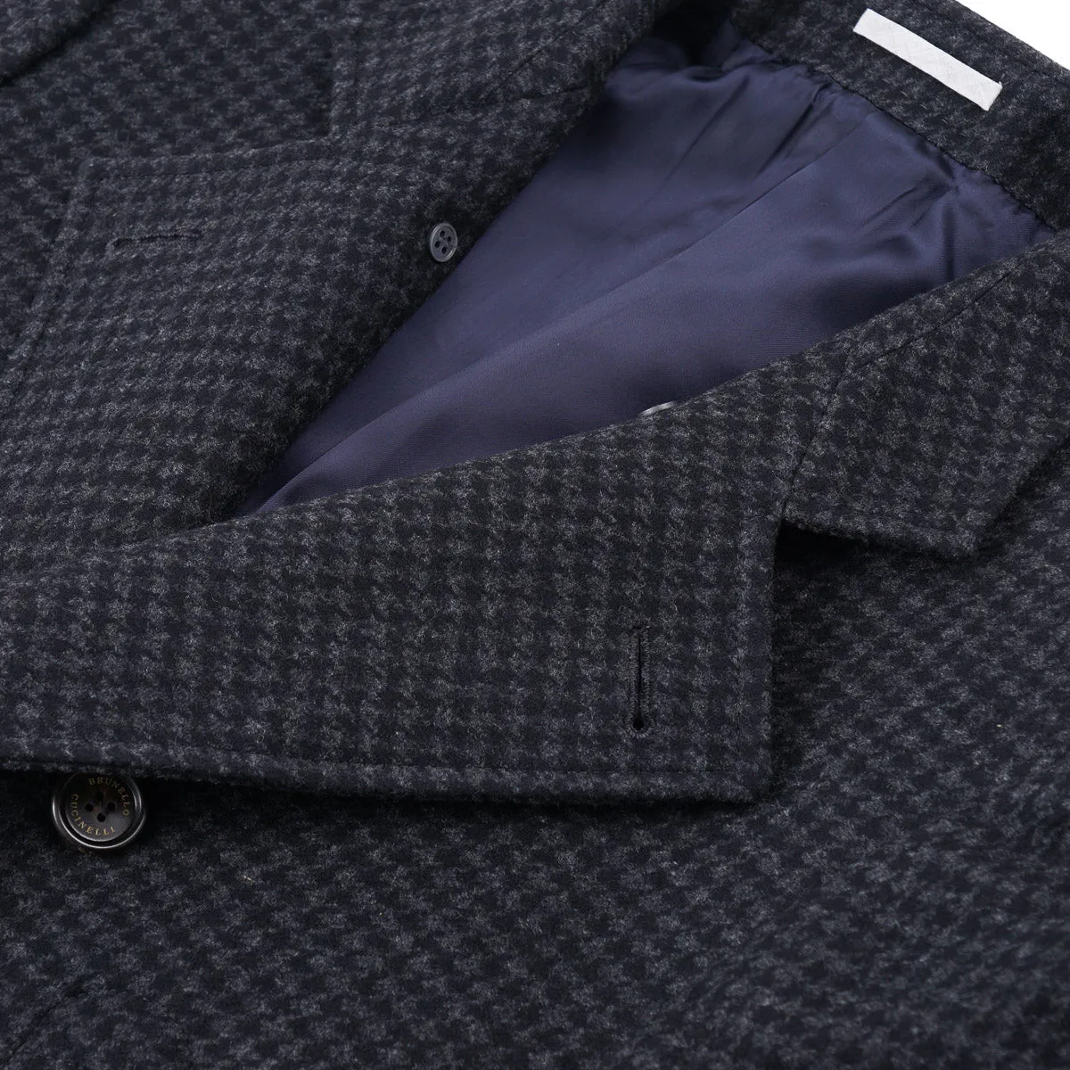 Brunello Cucinelli Houndstooth Wool Overcoat