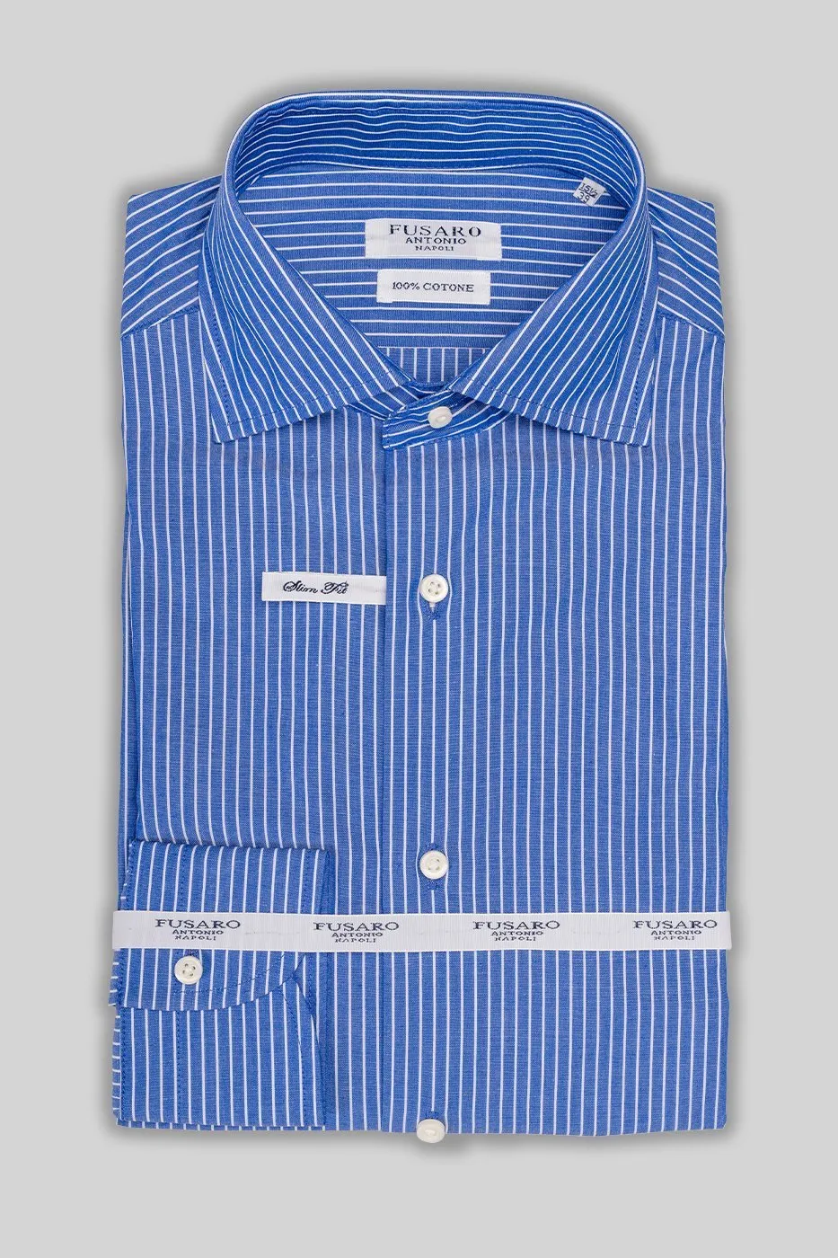 Camicia Slim-fit collo francese in puro cotone modello - Elegant