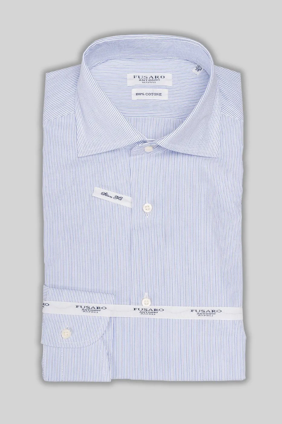 Camicia Slim-fit collo francese in puro cotone modello - Elegant