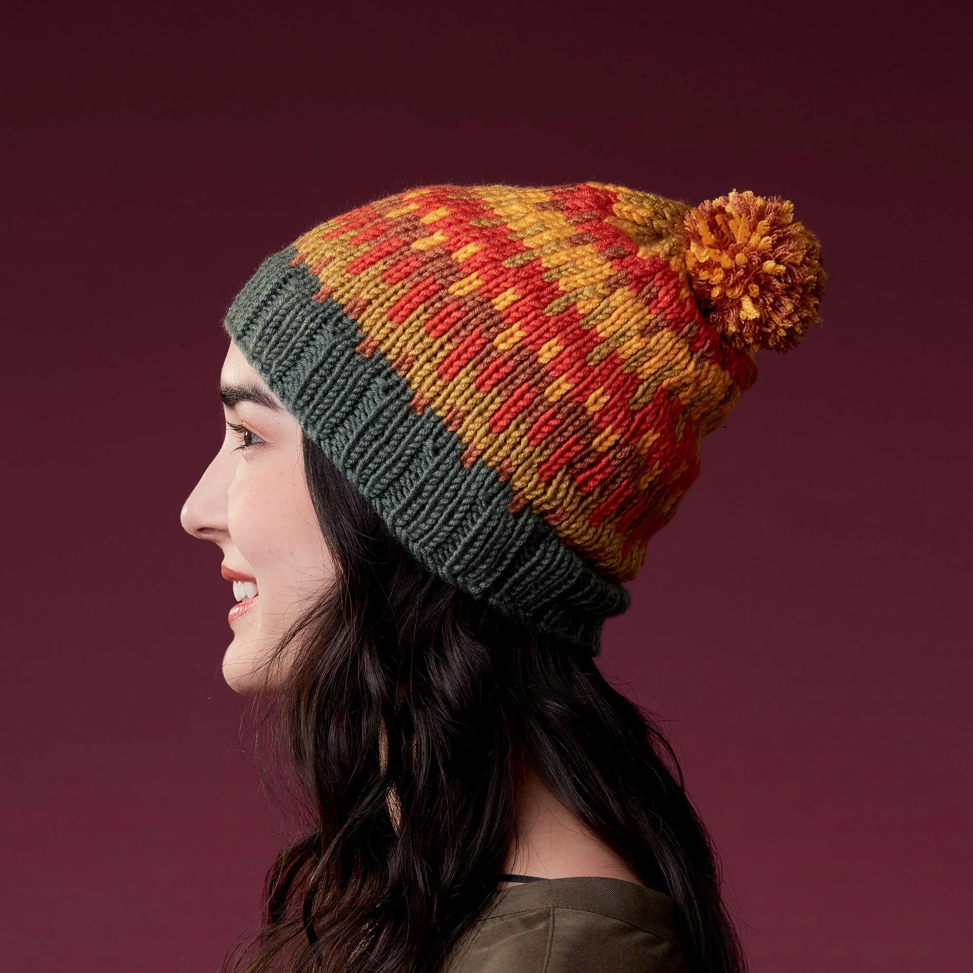 Caron Graphic Knit Fair Isle Hat