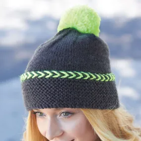 Caron Knit Pop Of Neon Hat