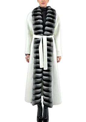 CASHMERE COAT WITH CHINCHILLA TRIMMING " DIVINIA"