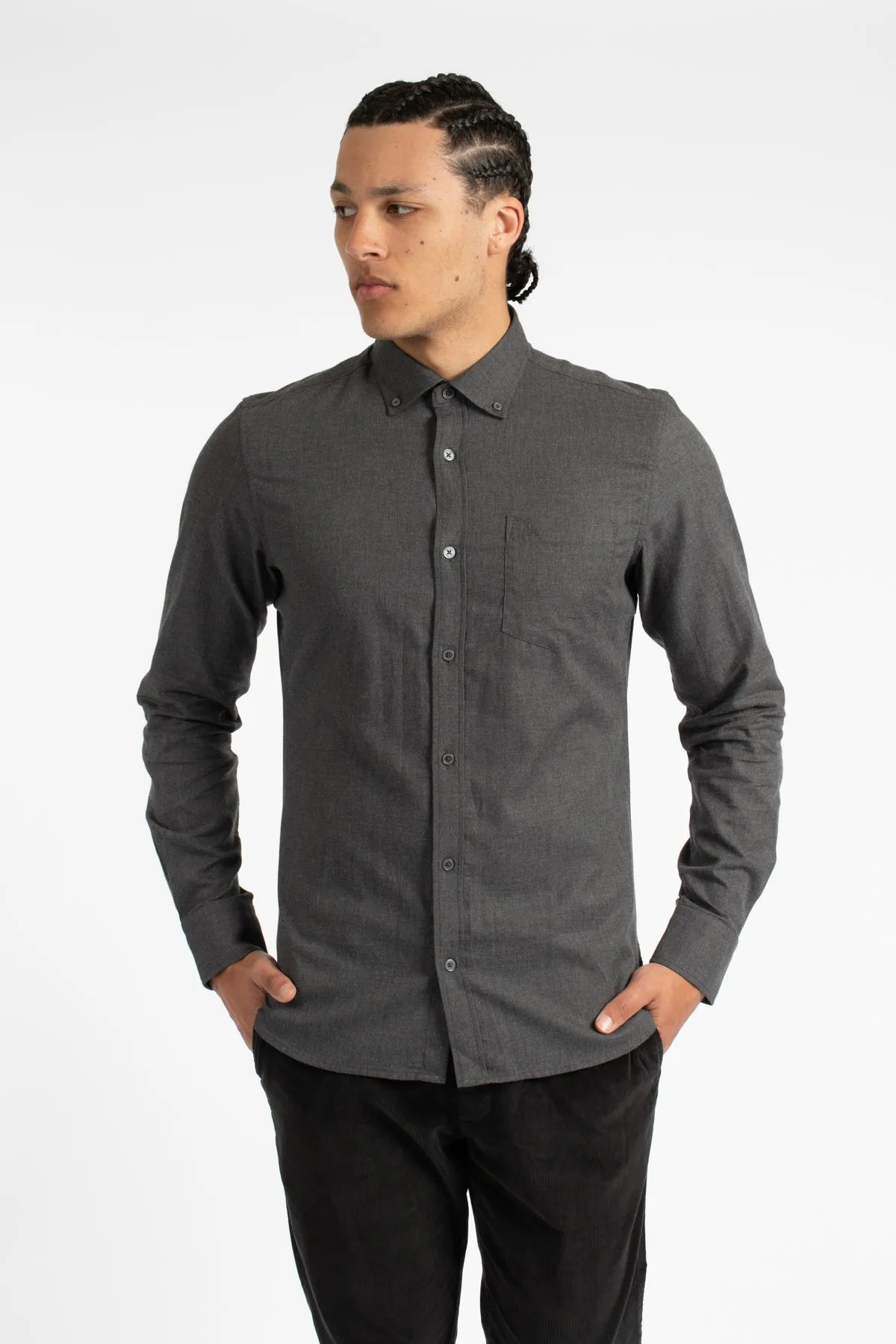 Charcoal Mini Diamond Cotton Marle Shirt