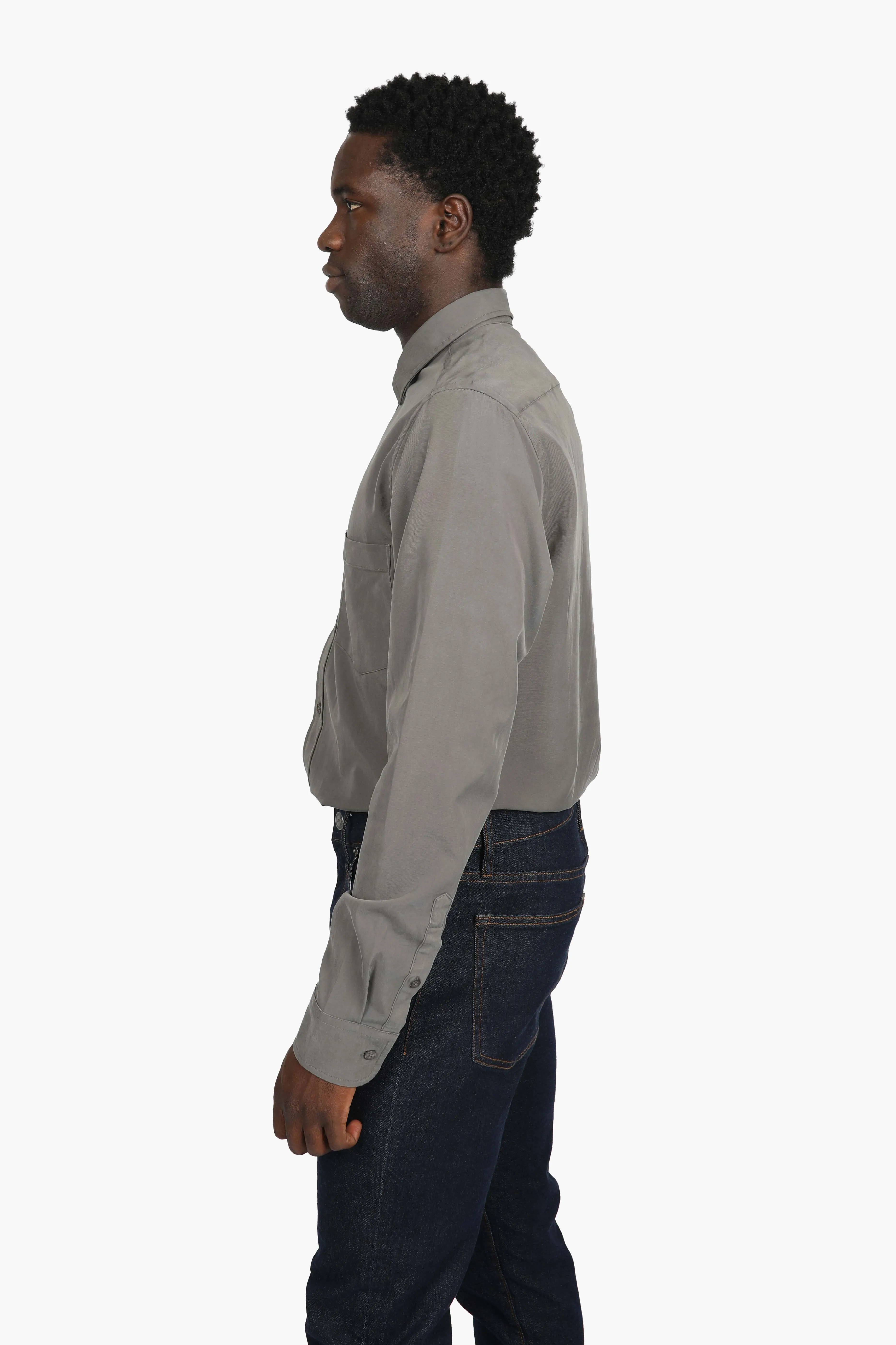 Charcoal Peached Tencel Shirt