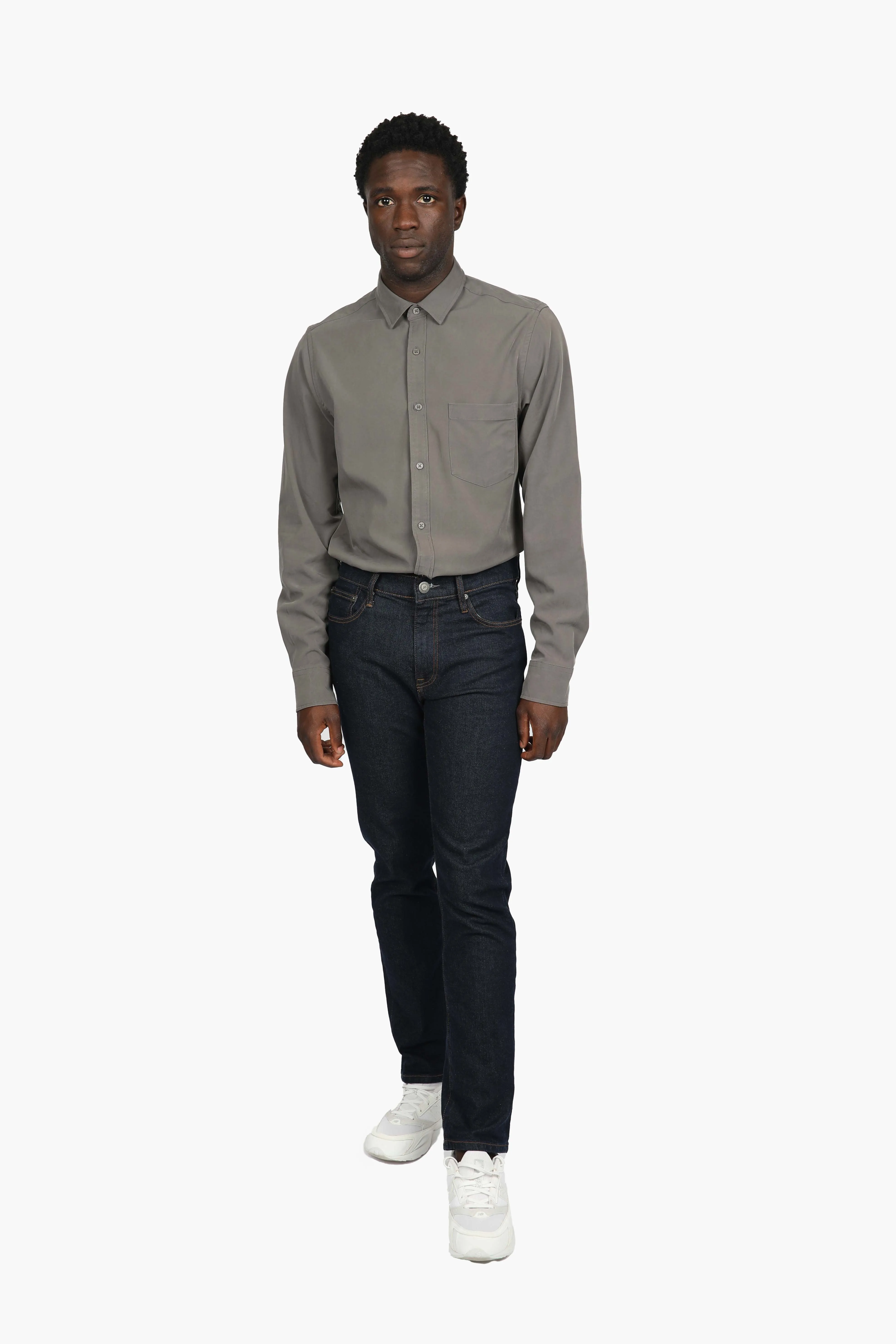 Charcoal Peached Tencel Shirt