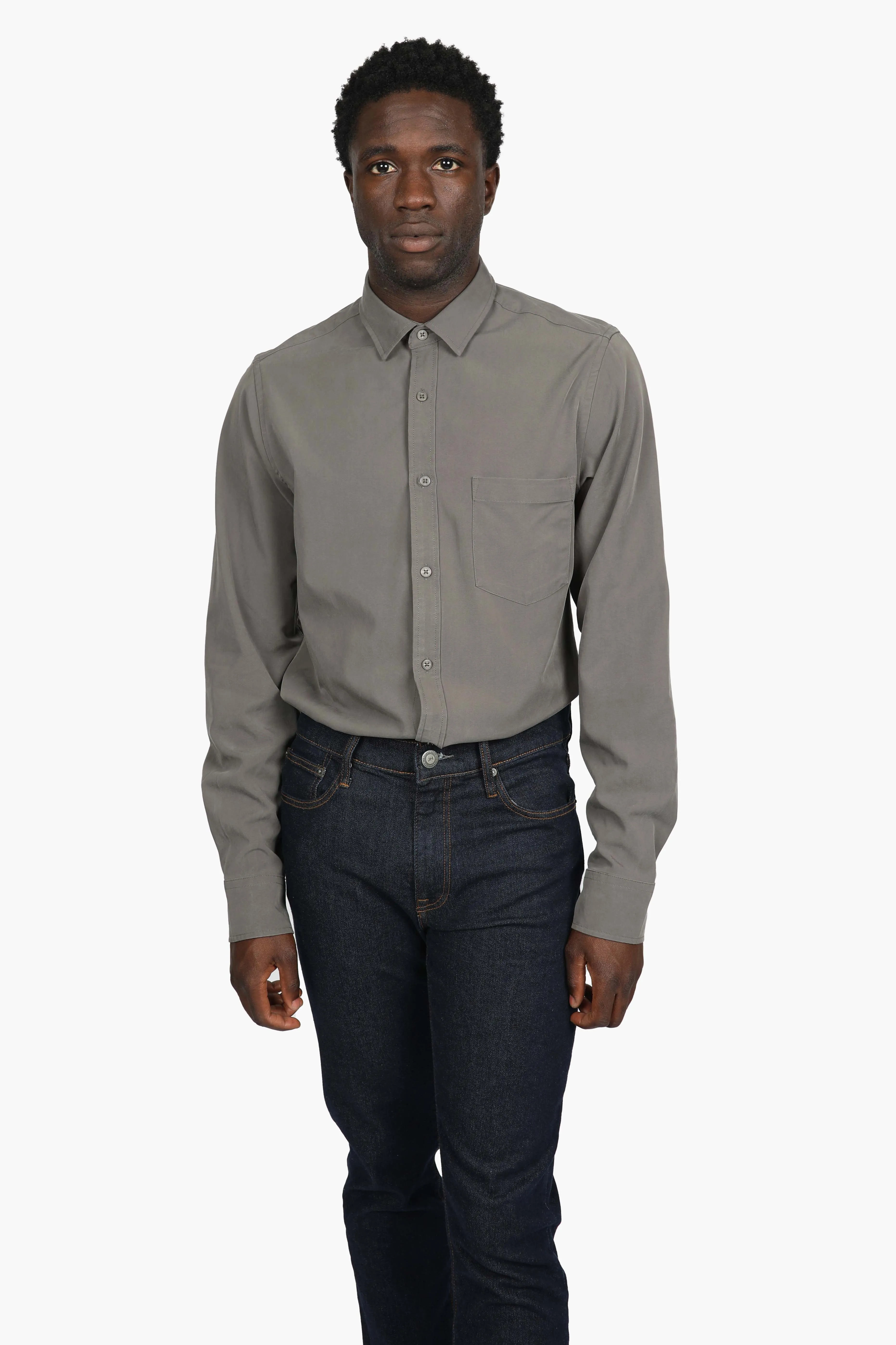 Charcoal Peached Tencel Shirt