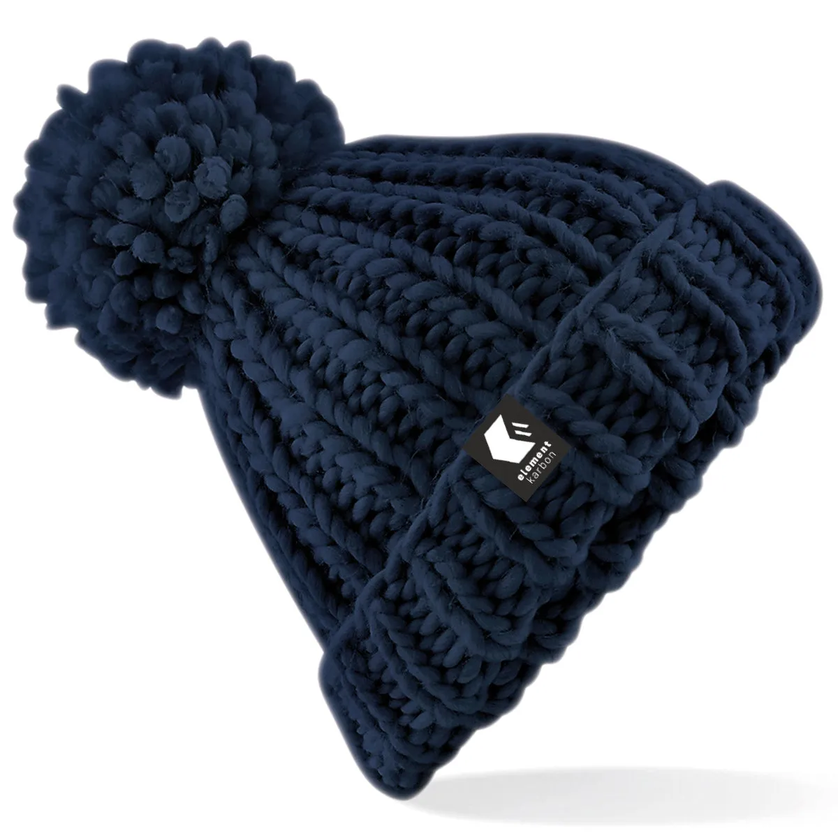 Chunky Knit Bobble Hat Navy