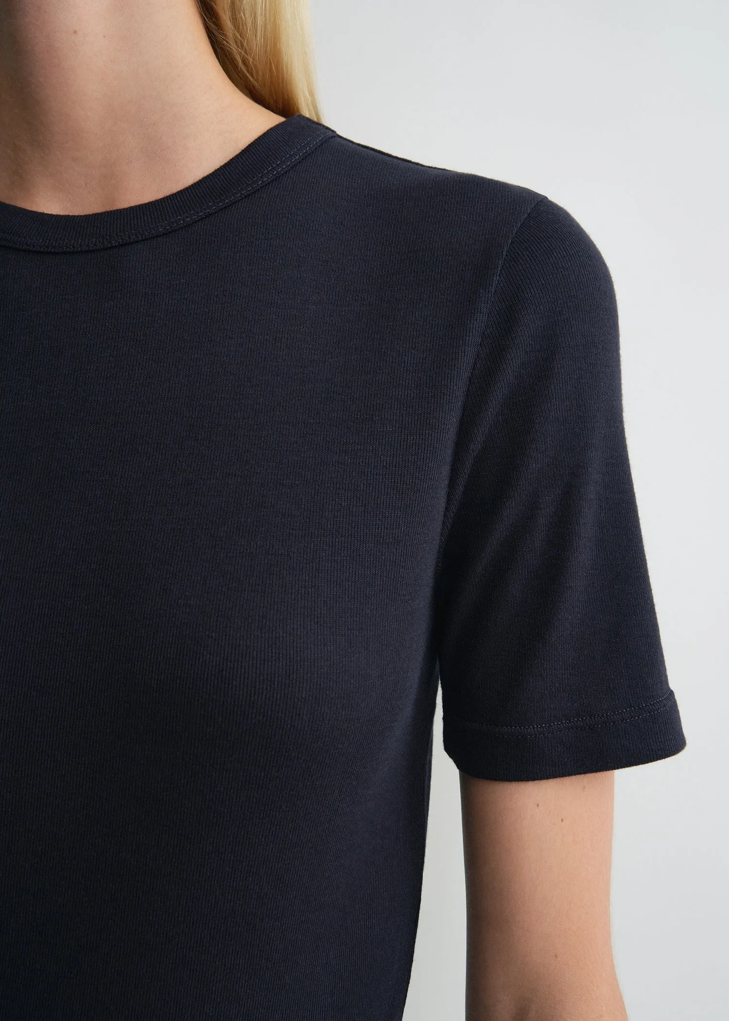 Classic rib tee navy