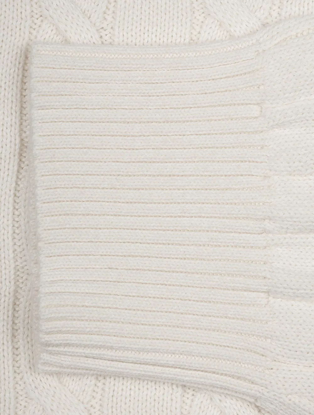 Cotton Cable Crewneck Cream