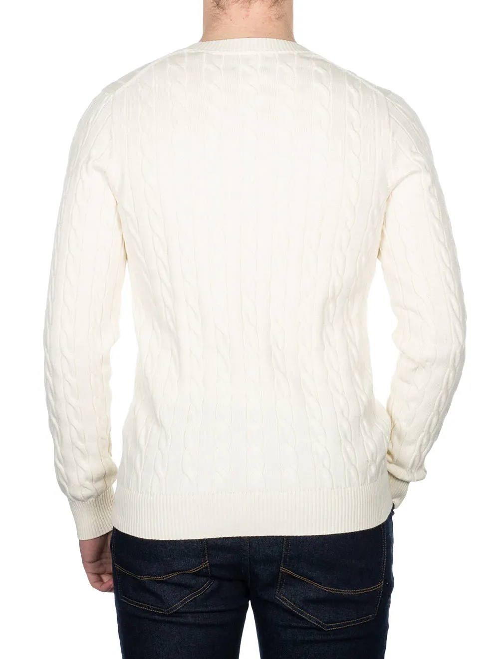 Cotton Cable Crewneck Cream