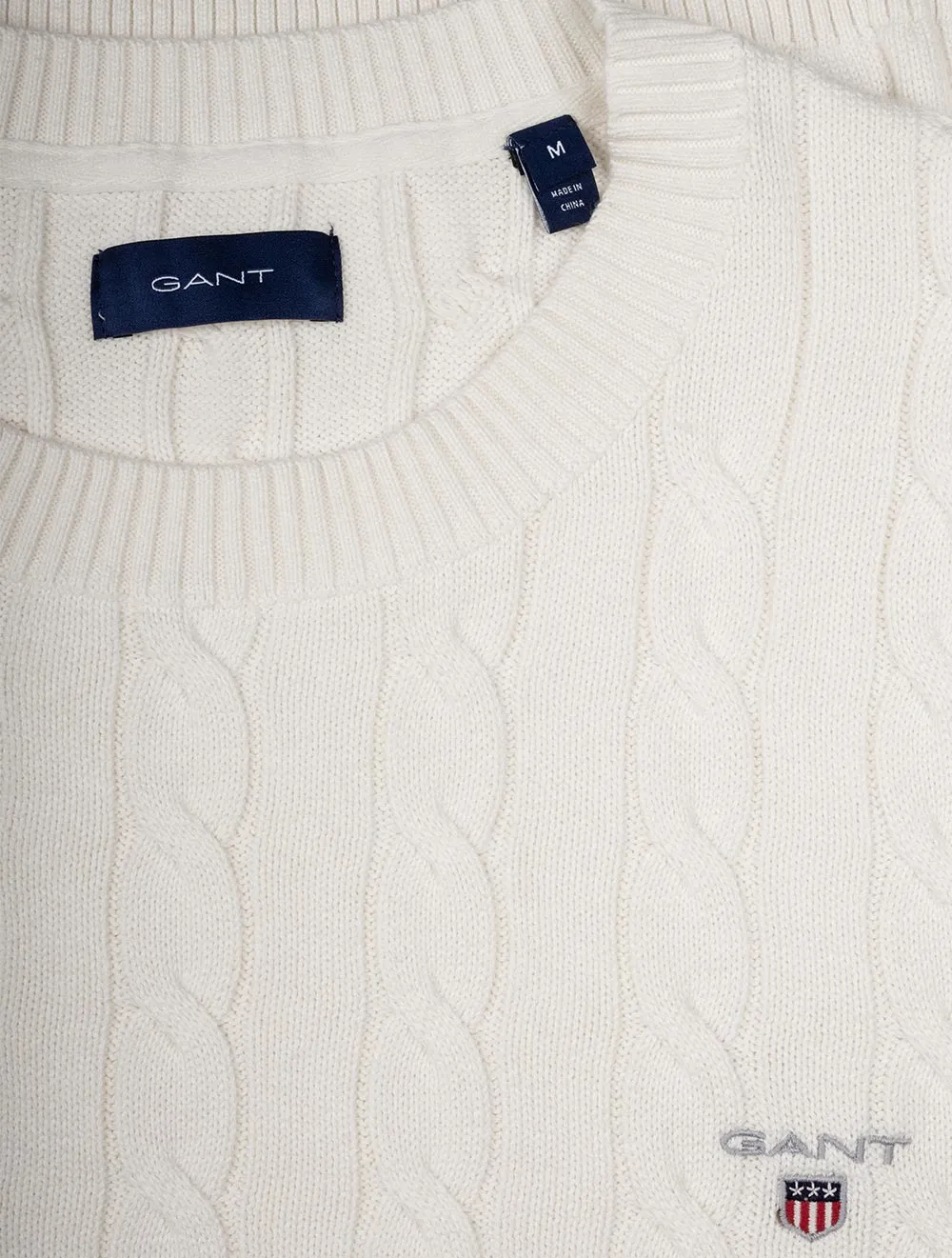 Cotton Cable Crewneck Cream