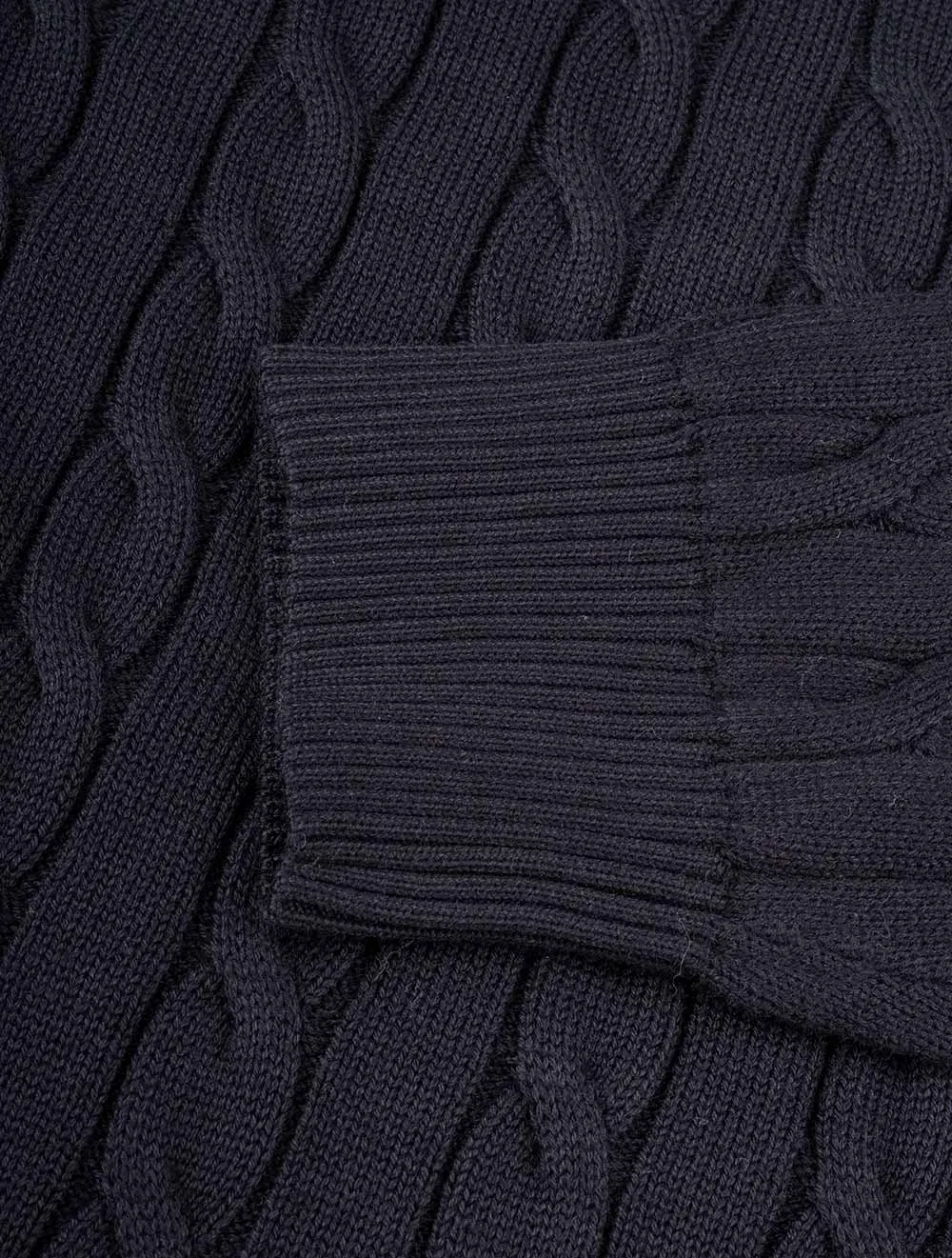 Cotton Cable Crewneck Evening Blue