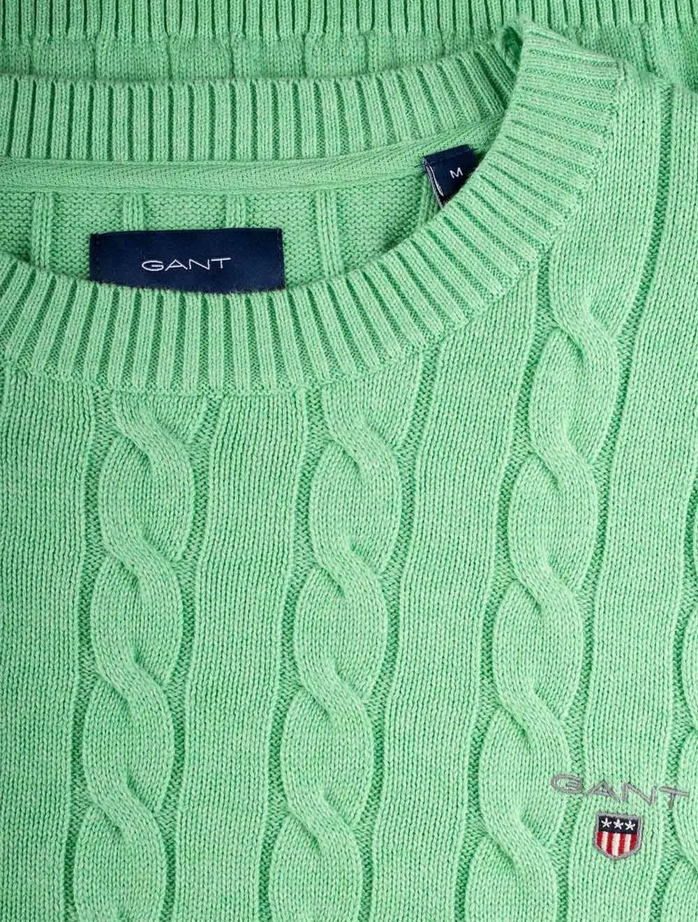 Cotton Cable Crewneck Peppermint Melange