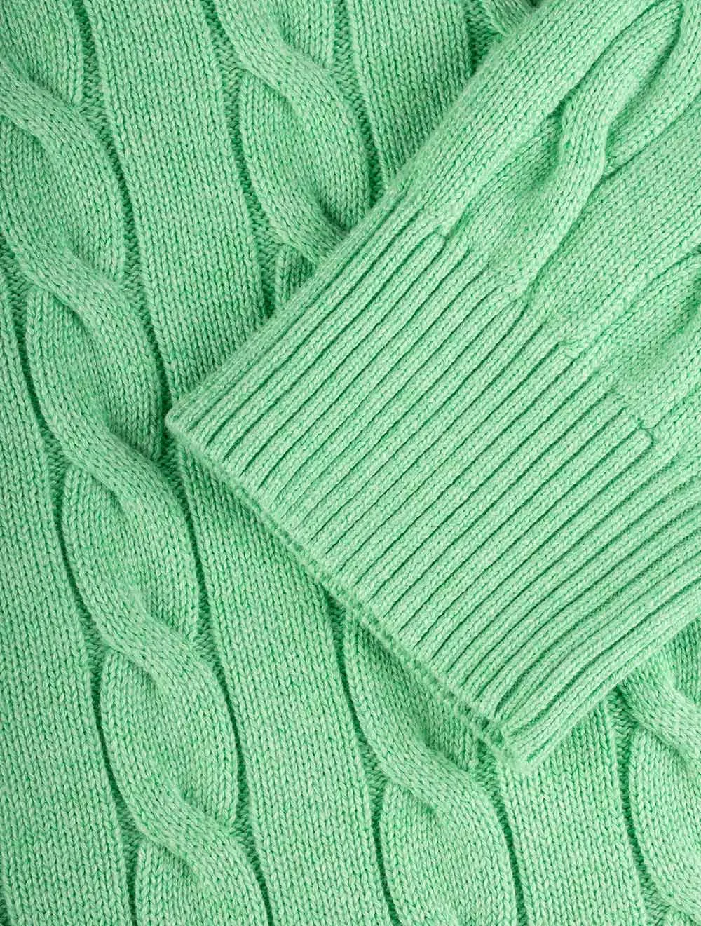 Cotton Cable Crewneck Peppermint Melange