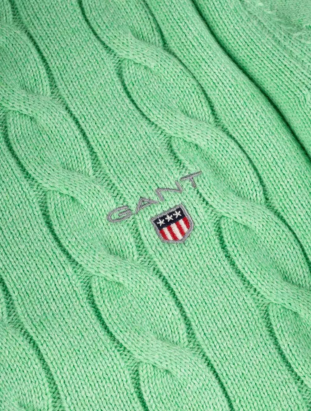 Cotton Cable Crewneck Peppermint Melange