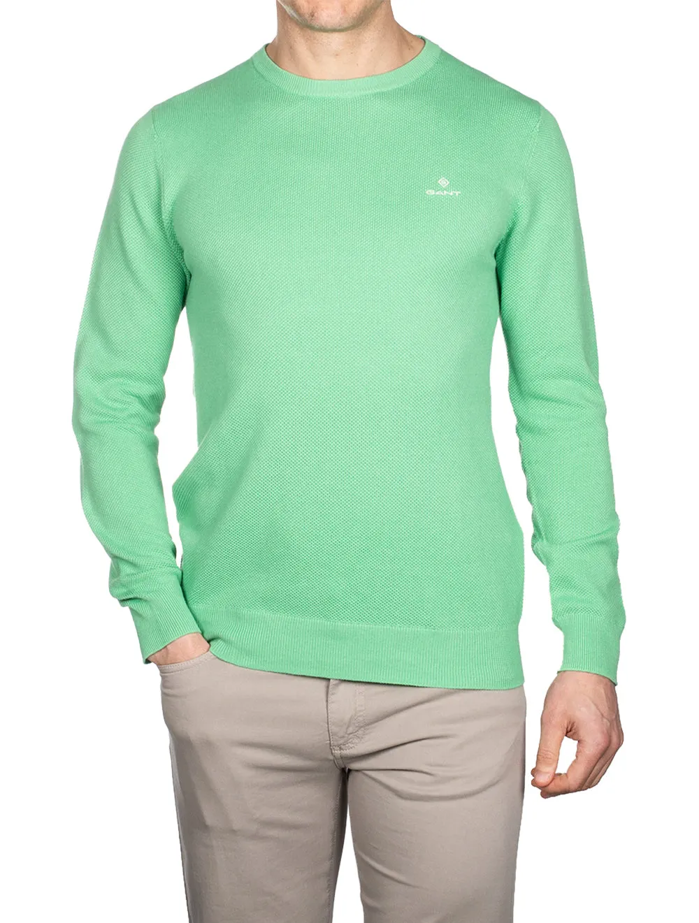 Cotton Pique Crewneck Absinthe Green