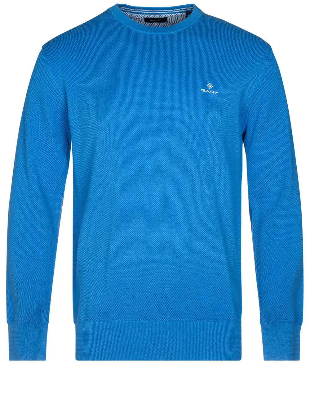 Cotton Pique Crewneck Day Blue