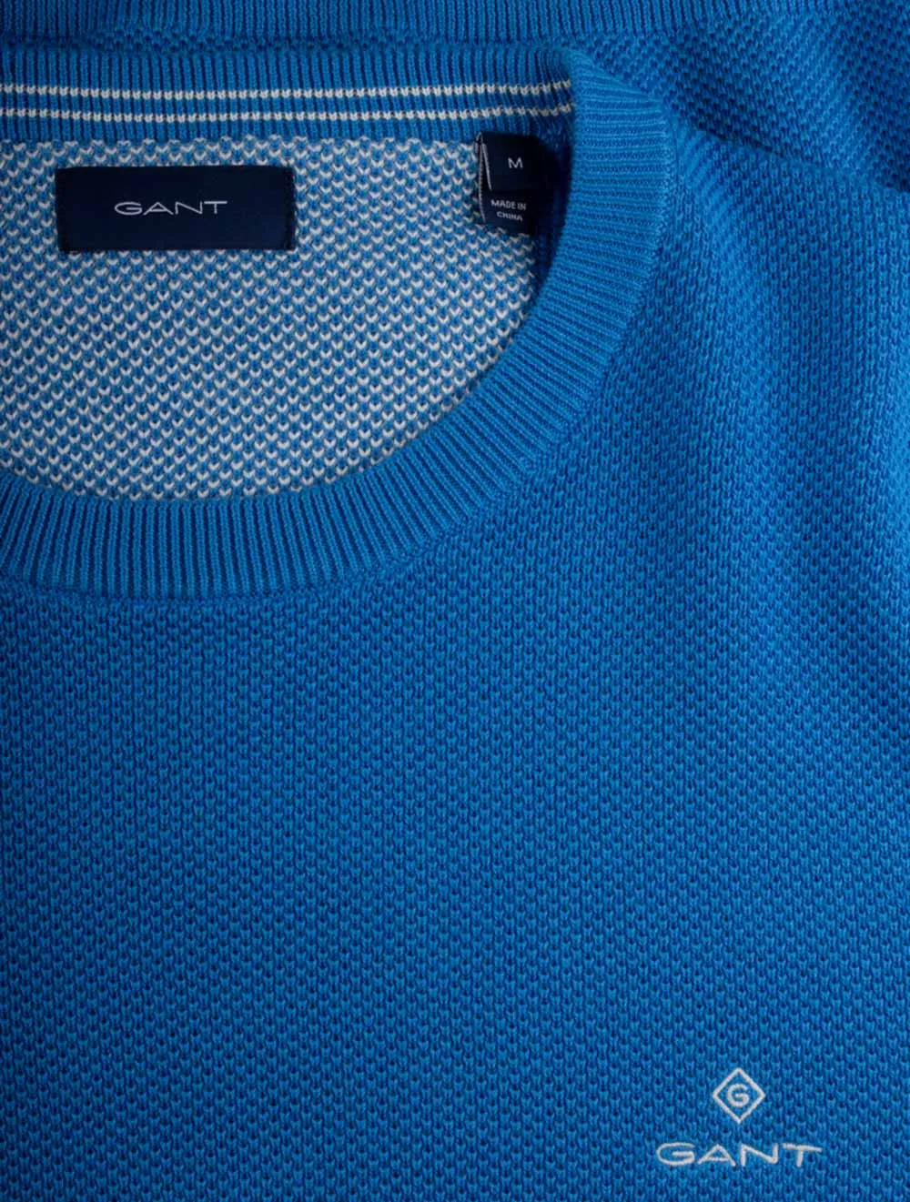 Cotton Pique Crewneck Day Blue