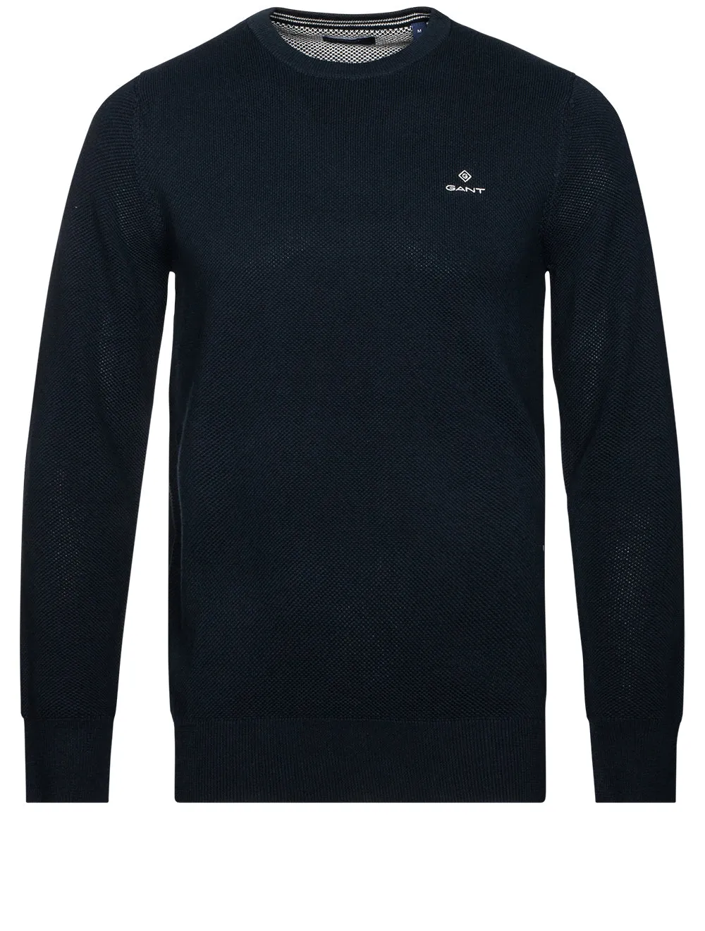 Cotton Pique Crewneck Evening Blue